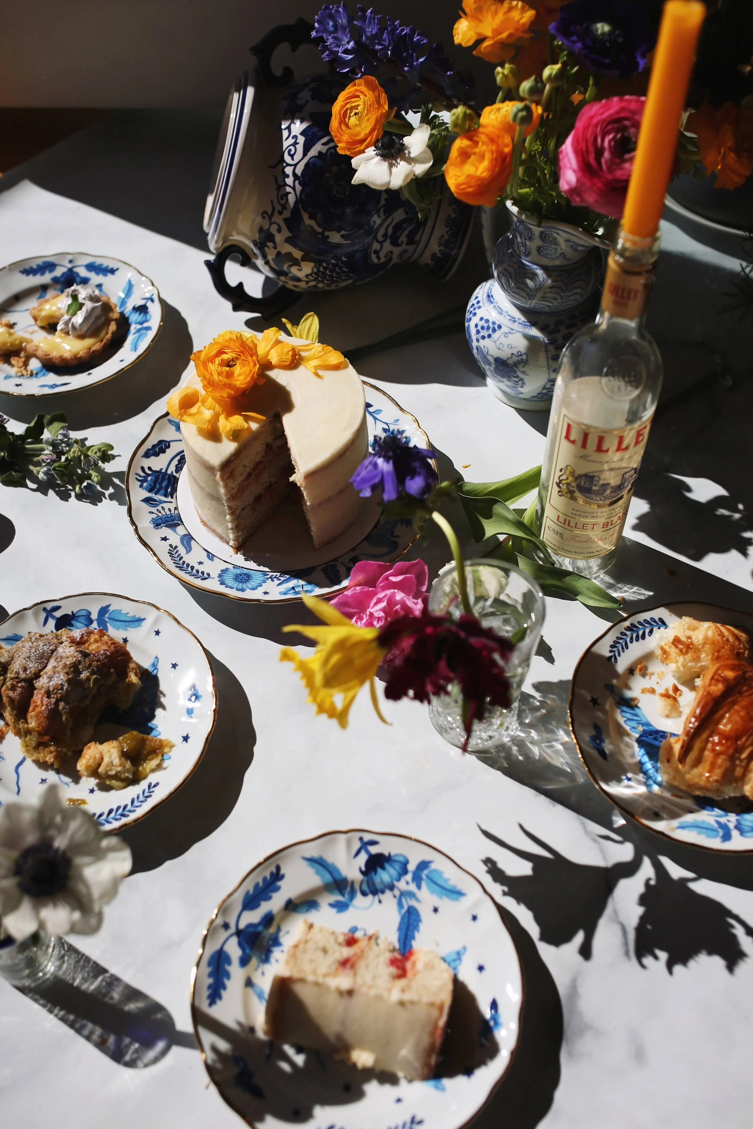 Spread of pastries and cake at Elephantine Bakery