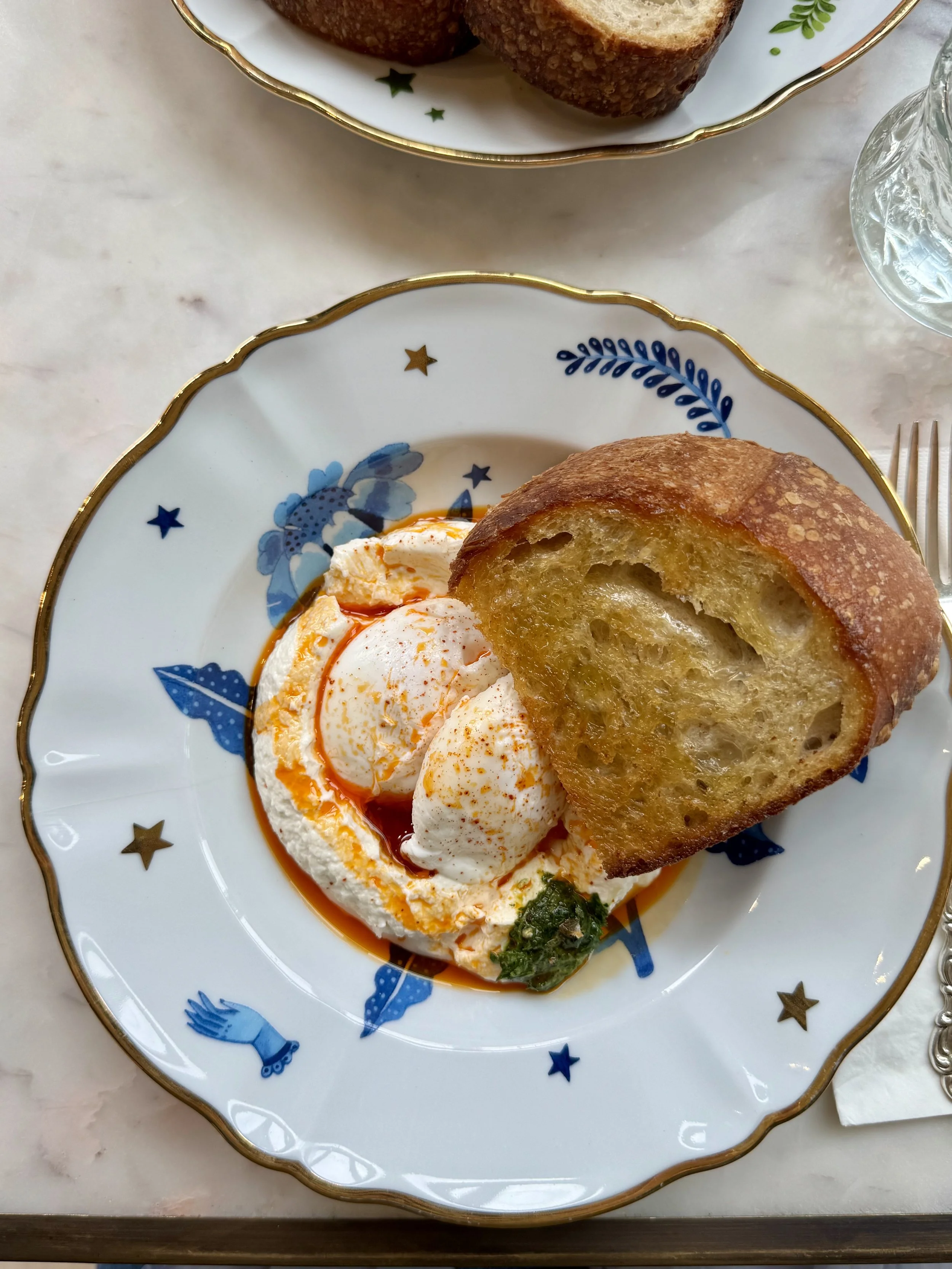 Turkish poached eggs (çılbır), one of the most popular dishes at Elephantine Bakery’s café in Boston’s Fort Point near the Seaport