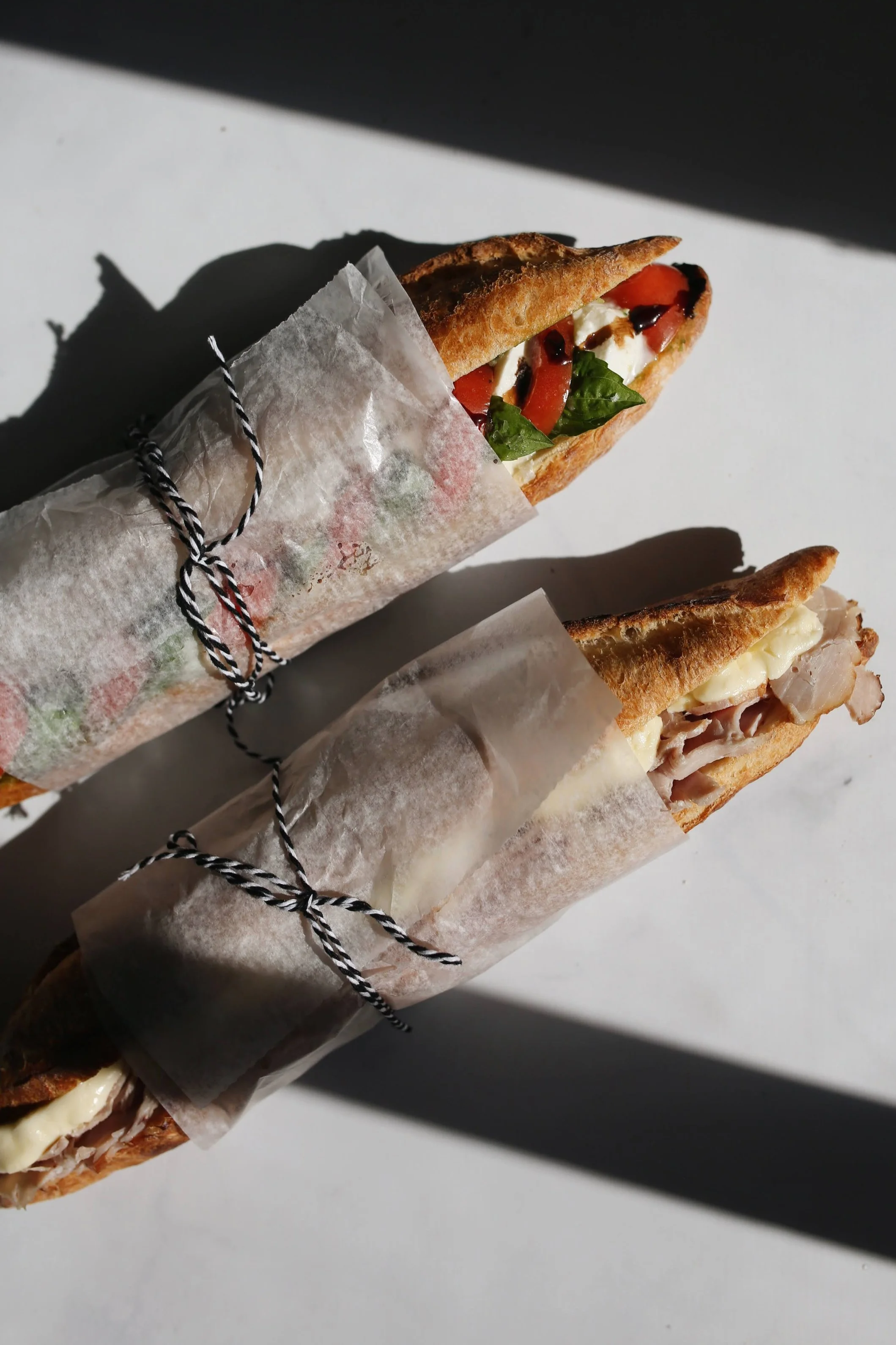 Sandwiches prepared for catering by Elephantine Bakery in Boston’s Fort Point