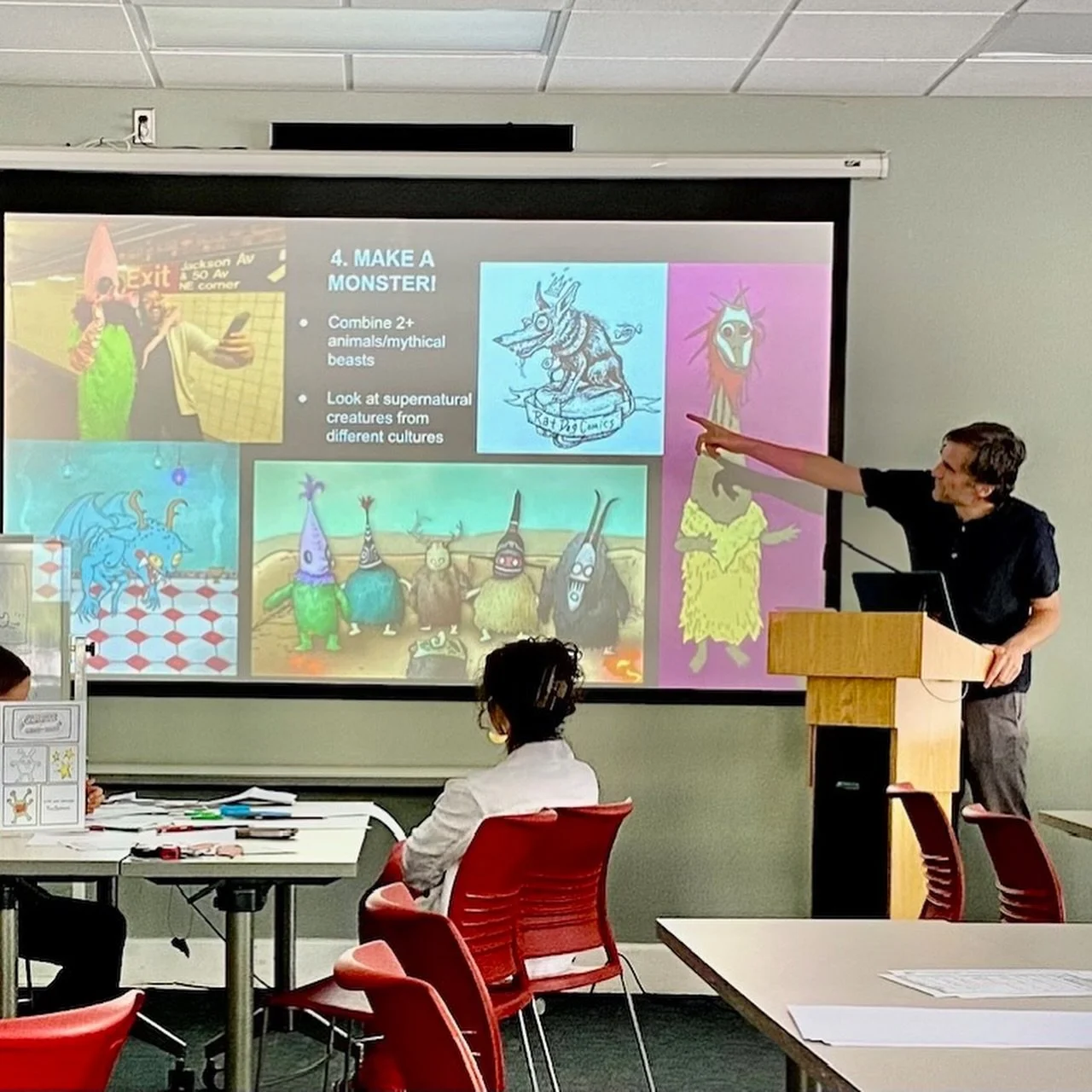 A few shots from my mini comics class. The most recent class was especially fun, and produced the trophy winning drawing of a duck pooping out of an airplane with the text &ldquo;POOP RULES&rdquo; 😆🤣🤣 

 It&rsquo;s easy to grow despondent these da