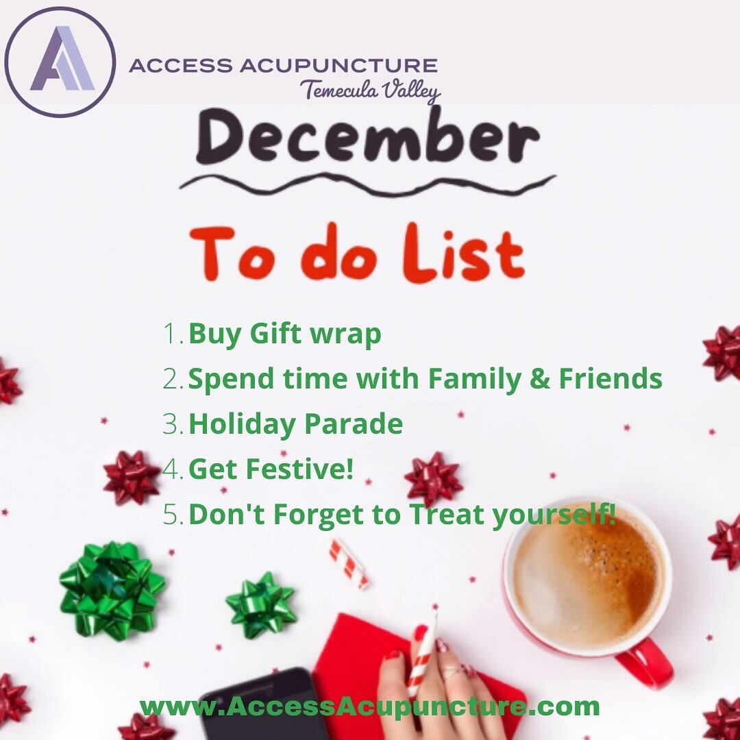 ✨Happy Friday &amp; wonderful weekend wishes! ✨ Don&rsquo;t forget to add treating yourself to your December to do list. Book an Acupuncture and Massage therapy appointment today your body will thank you! Call 951-698-0102 #acupuncture #accessacupunc