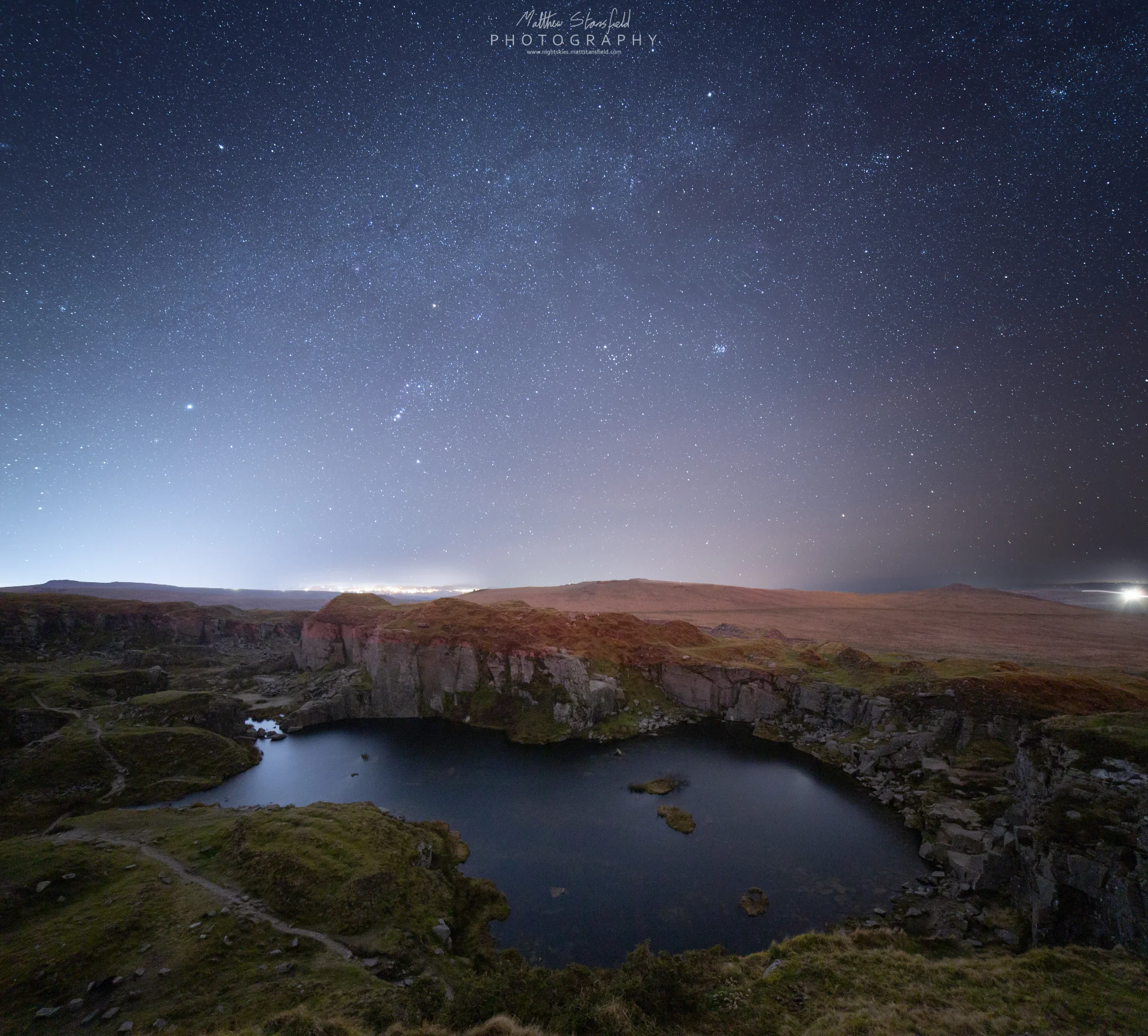 Foggingtor Quarry - ISO 800, F2.8, 240 seconds for the sky. ISO 1600, F2.8, 320 second exposure.