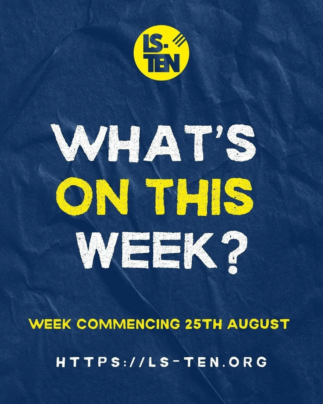 What&rsquo;s on this week
✨ week commencing 25/08

Take extra special note as there&rsquo;s been some changes to our usual schedule due to Northern Roll Festival