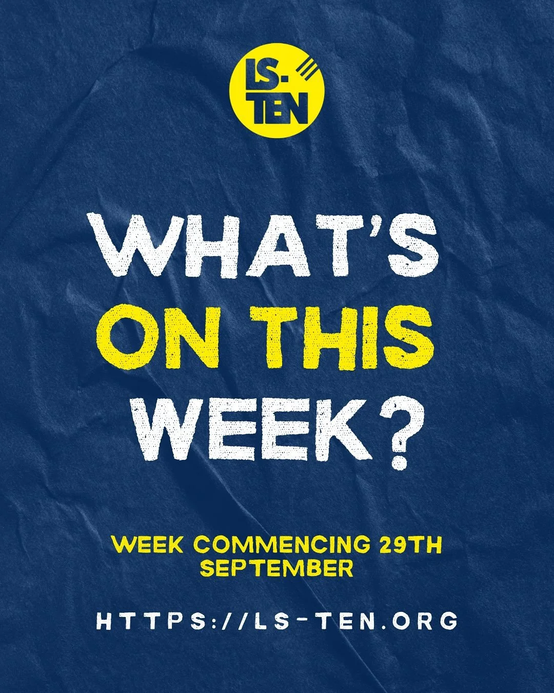 Weekly what&rsquo;s on
✨WC 29th

Take extra note of the private session we have on Tuesday 6-8pm