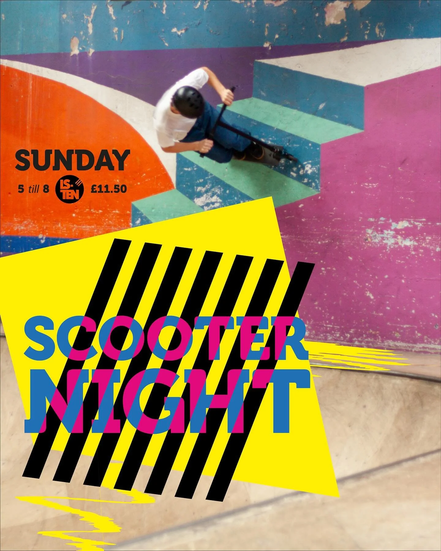 STARTING SUNDAY 8th NOVEMBER
We are happy to introduce SCOOTER NIGHT 🛴
Same Sunday Night but with a discounted rate for scooter riders from 5pm - 8pm for £11.50!!