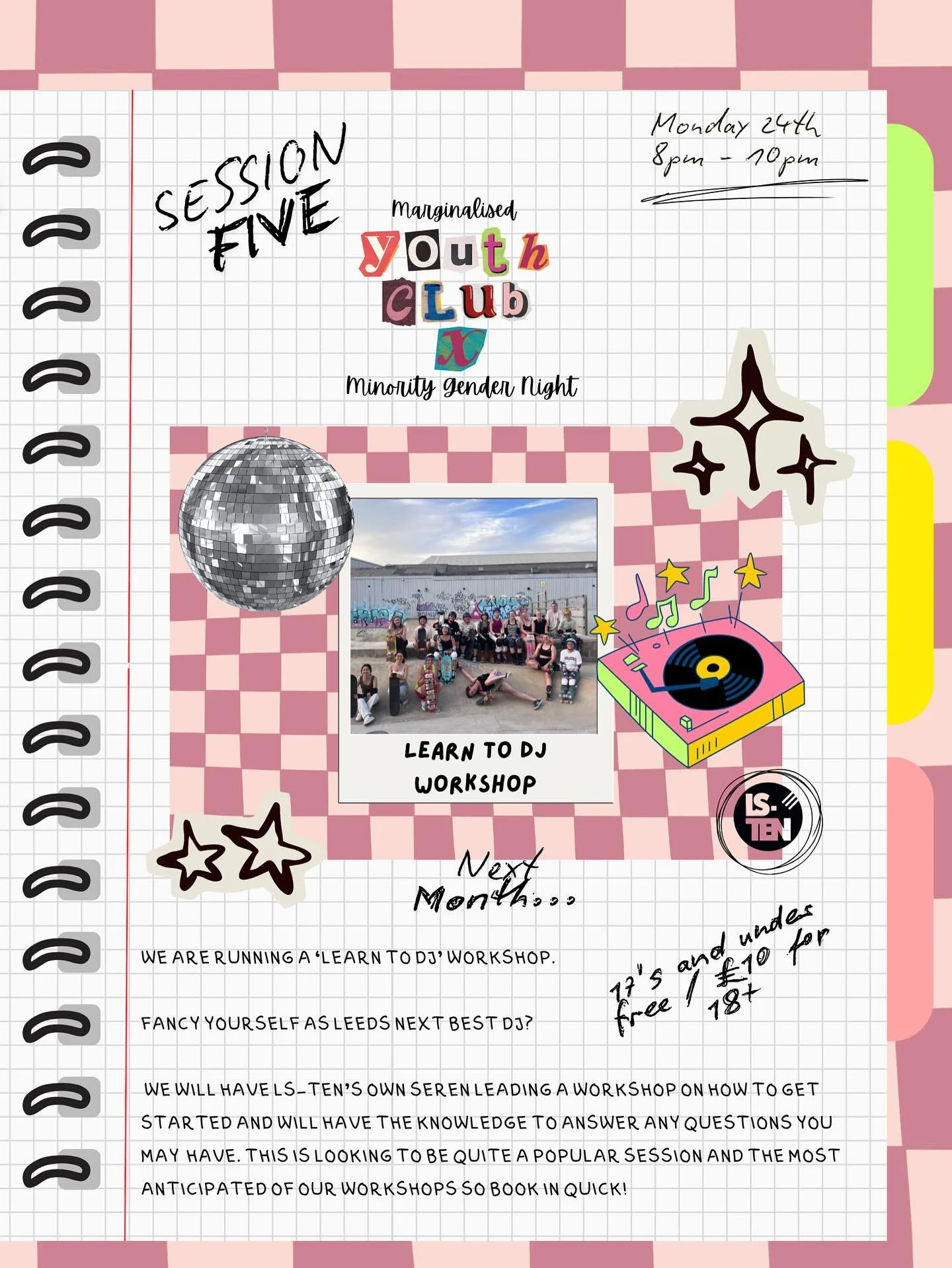 ANNOUNCEMENT ✨✨

The most anticipated of our upcoming minority gender night sessions!! 

🚨LEARN TO DJ🚨

We will have LS-TEN&rsquo;s own Seren running next months (November) workshop which will equip you with everything you need to know to learn the