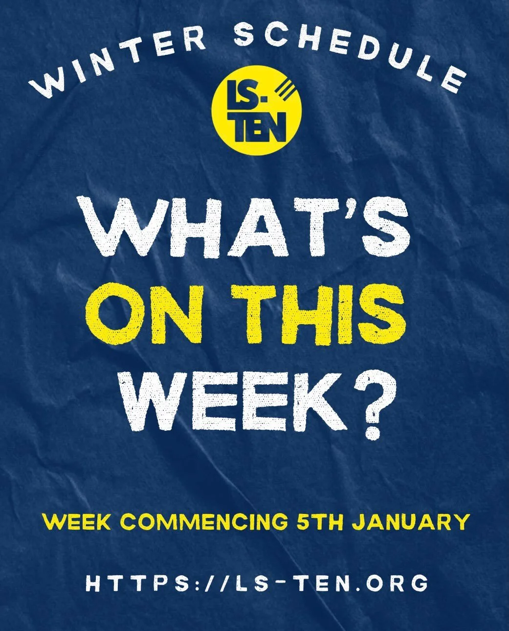 What&rsquo;s on week commencing
✨05/01