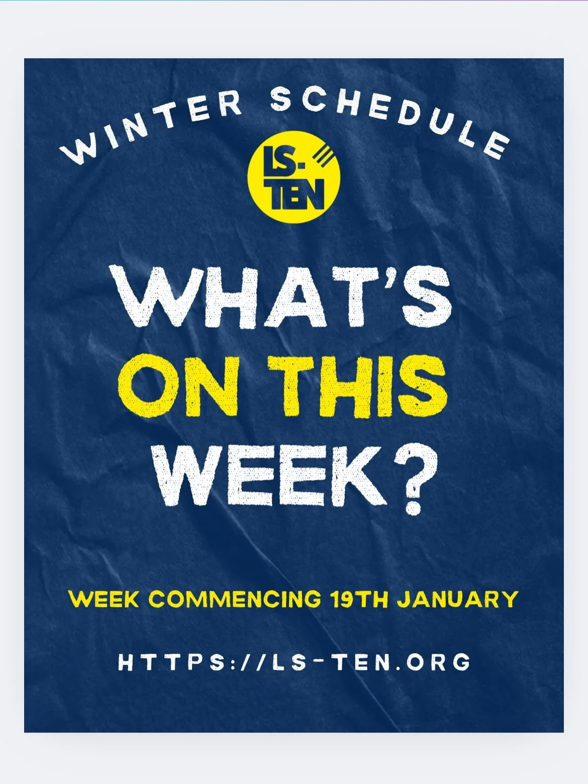 What&rsquo;s on commencing 18/01
