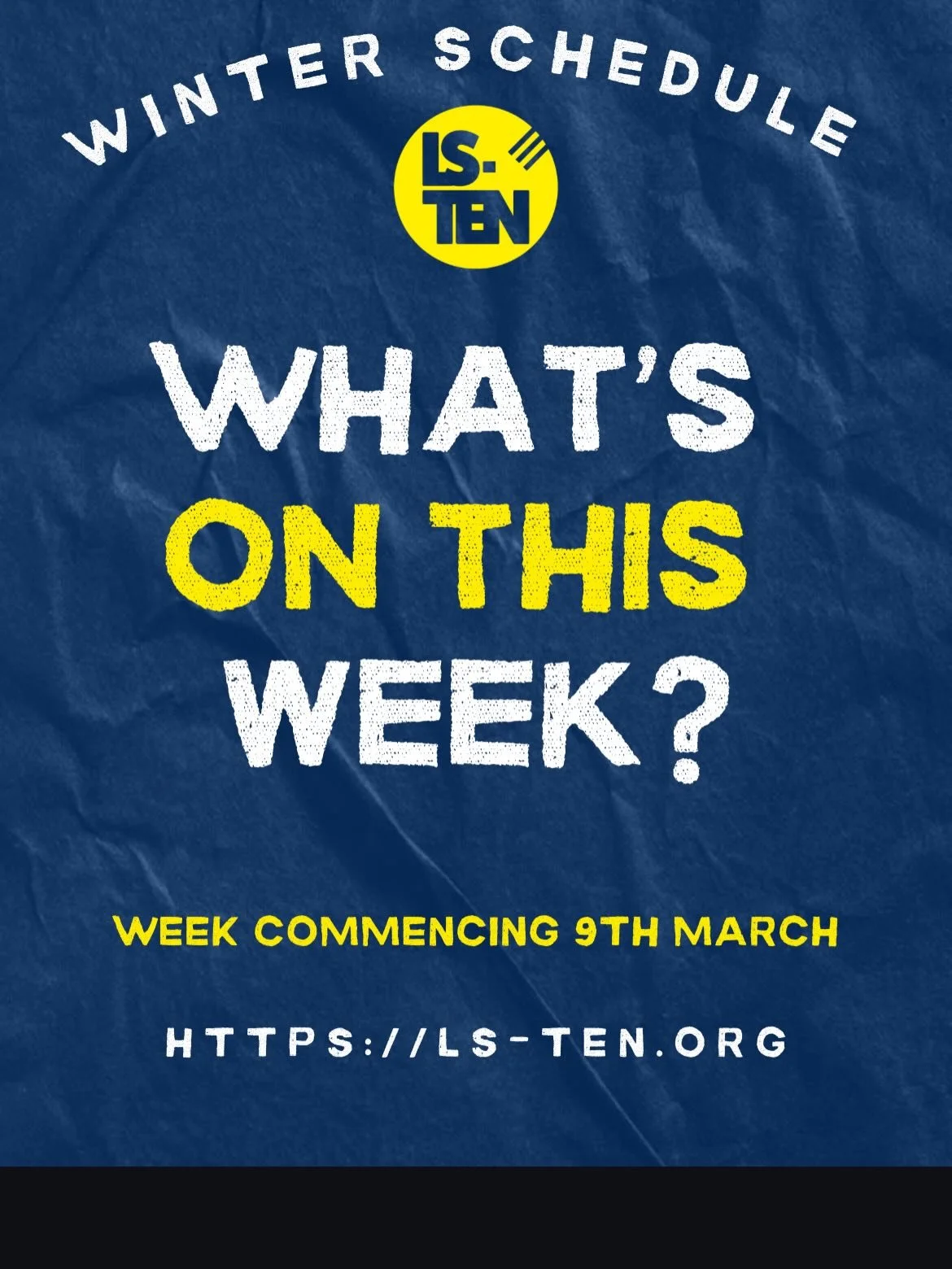 What&rsquo;s On This Week?☀️

wc 9th March ✨