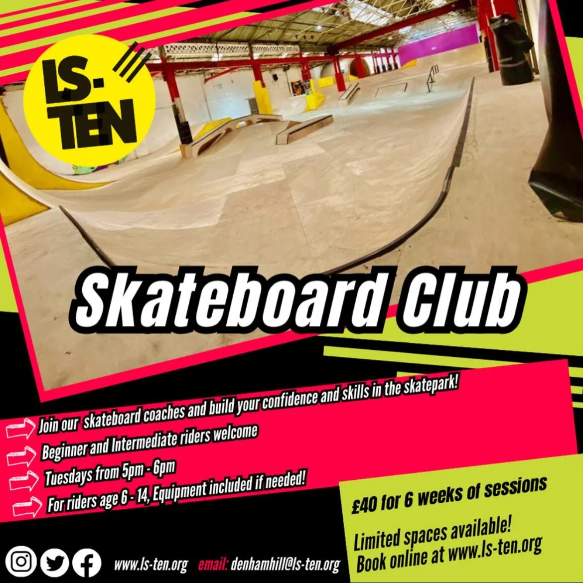 SKATEBOARD &amp; SCOOTER CLUB NOW LIVE🔥

Skateboard club will be starting next Tuesday and Scooter club will be on Wednesdays! Both running for 6 weeks and available to book the full course or individual sessions. 

Coaches on hand to help you progr