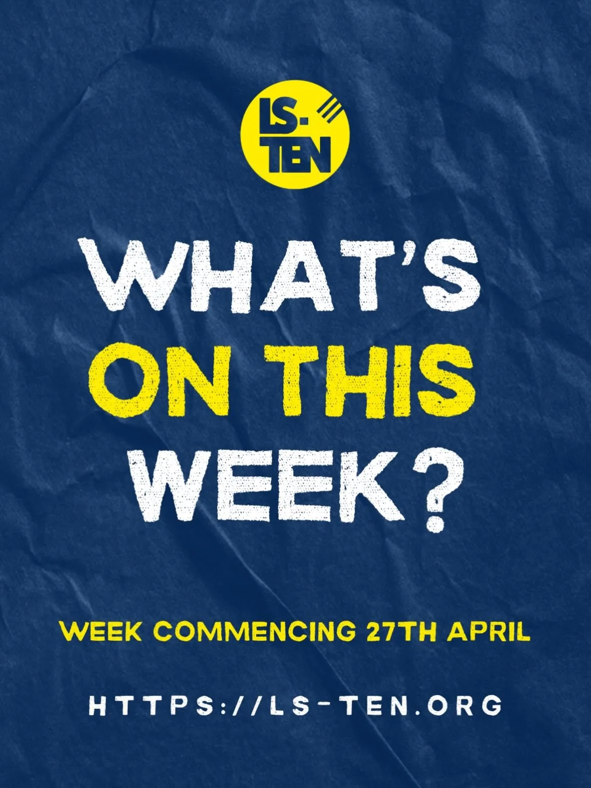 What&rsquo;s On this week ✨

Wc 26/4