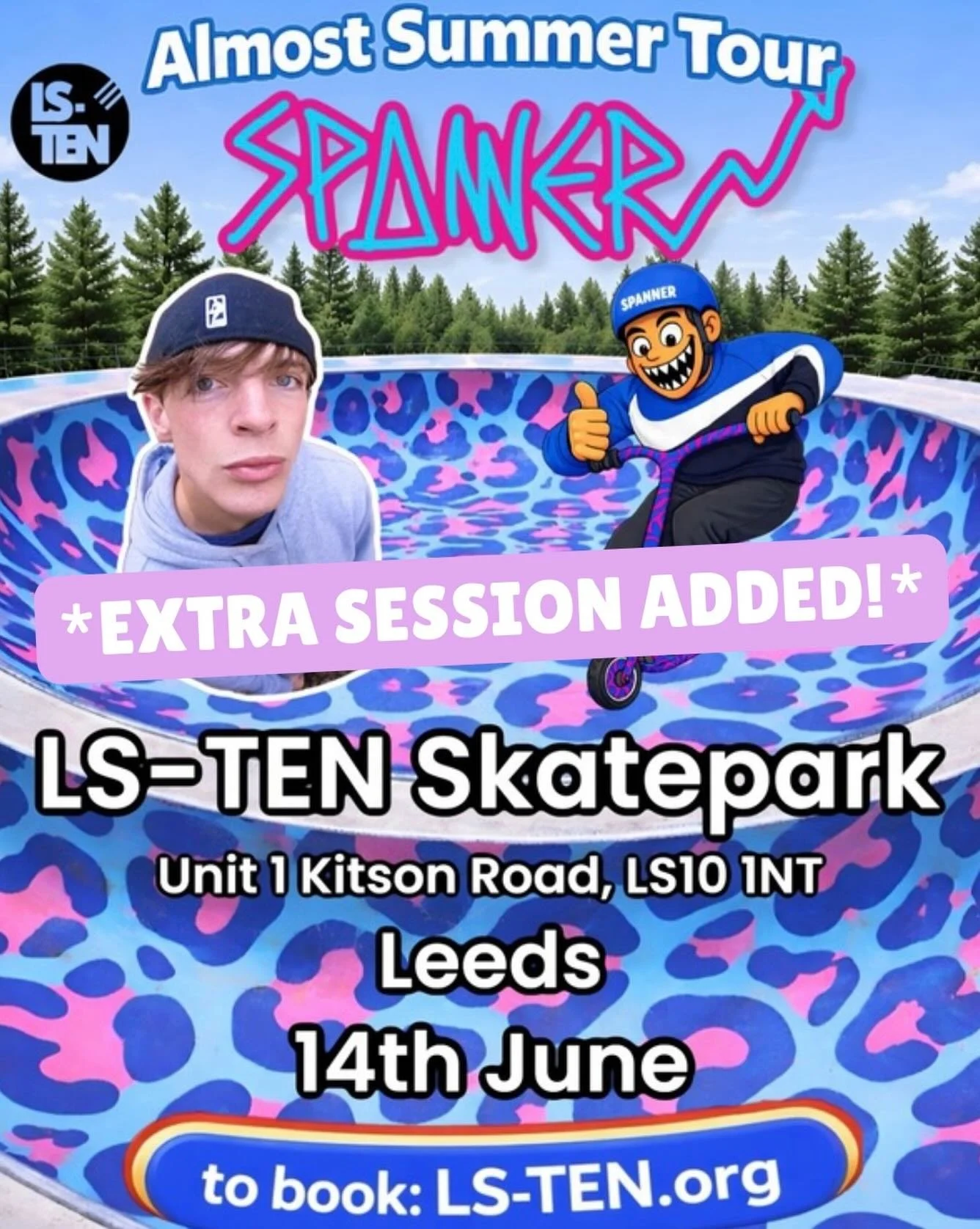 Huge news!

Due to hugely popular demand we&rsquo;ve added a SECOND session with Spanner! @spanner9 

June 14th, 4-7pm - tickets are live on our website NOW👀

Don&rsquo;t miss out! 

Under 12s must have an accompanying adult, 1 spectator to 1 rider.