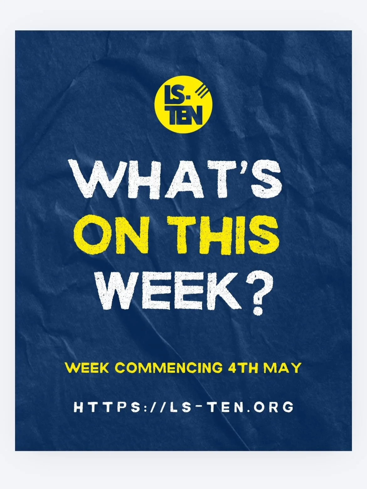 What&rsquo;s on week commencing 4th May
