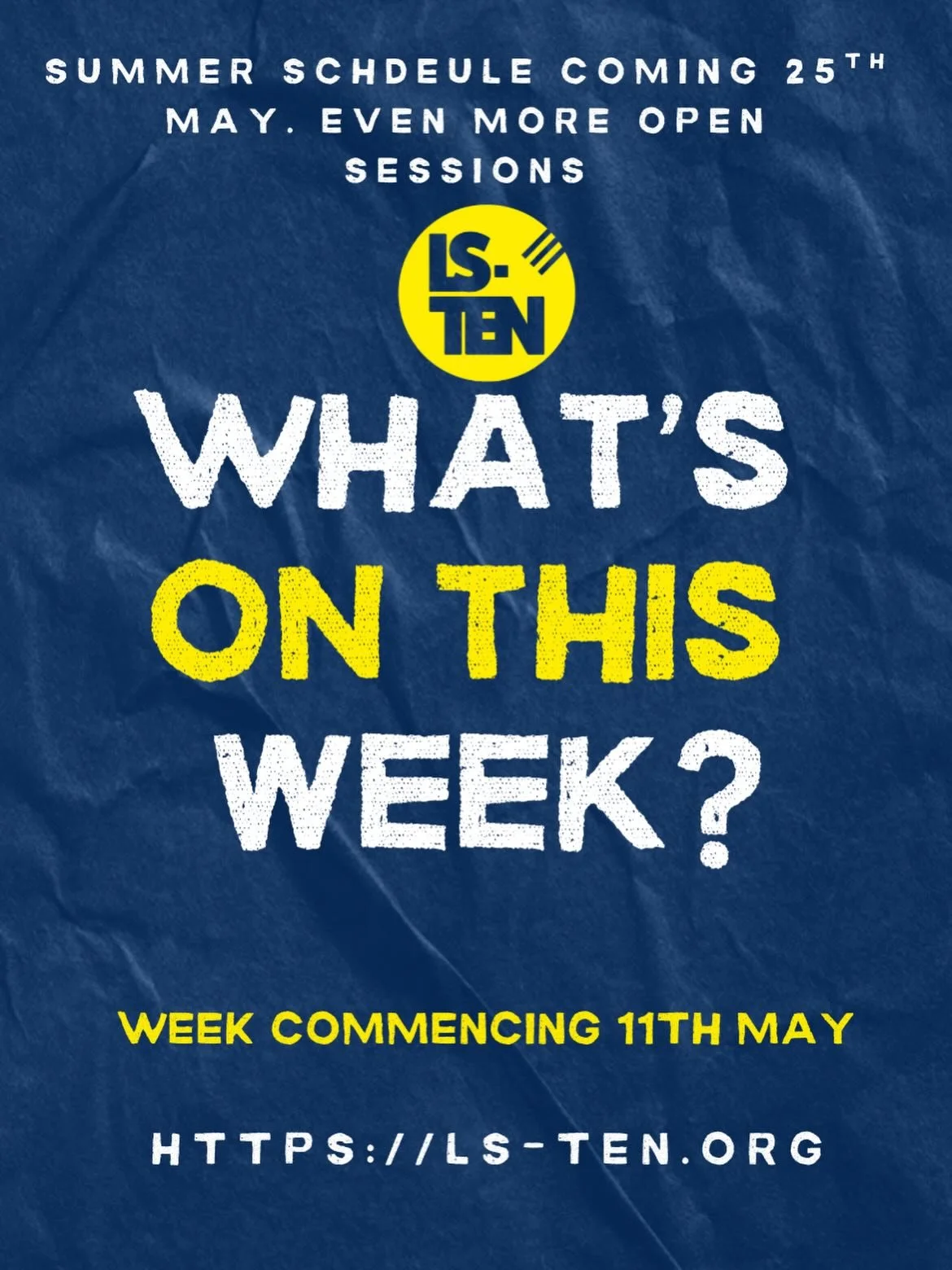 What&rsquo;s On this week?✨

wc 11th May

#leeds #lsten