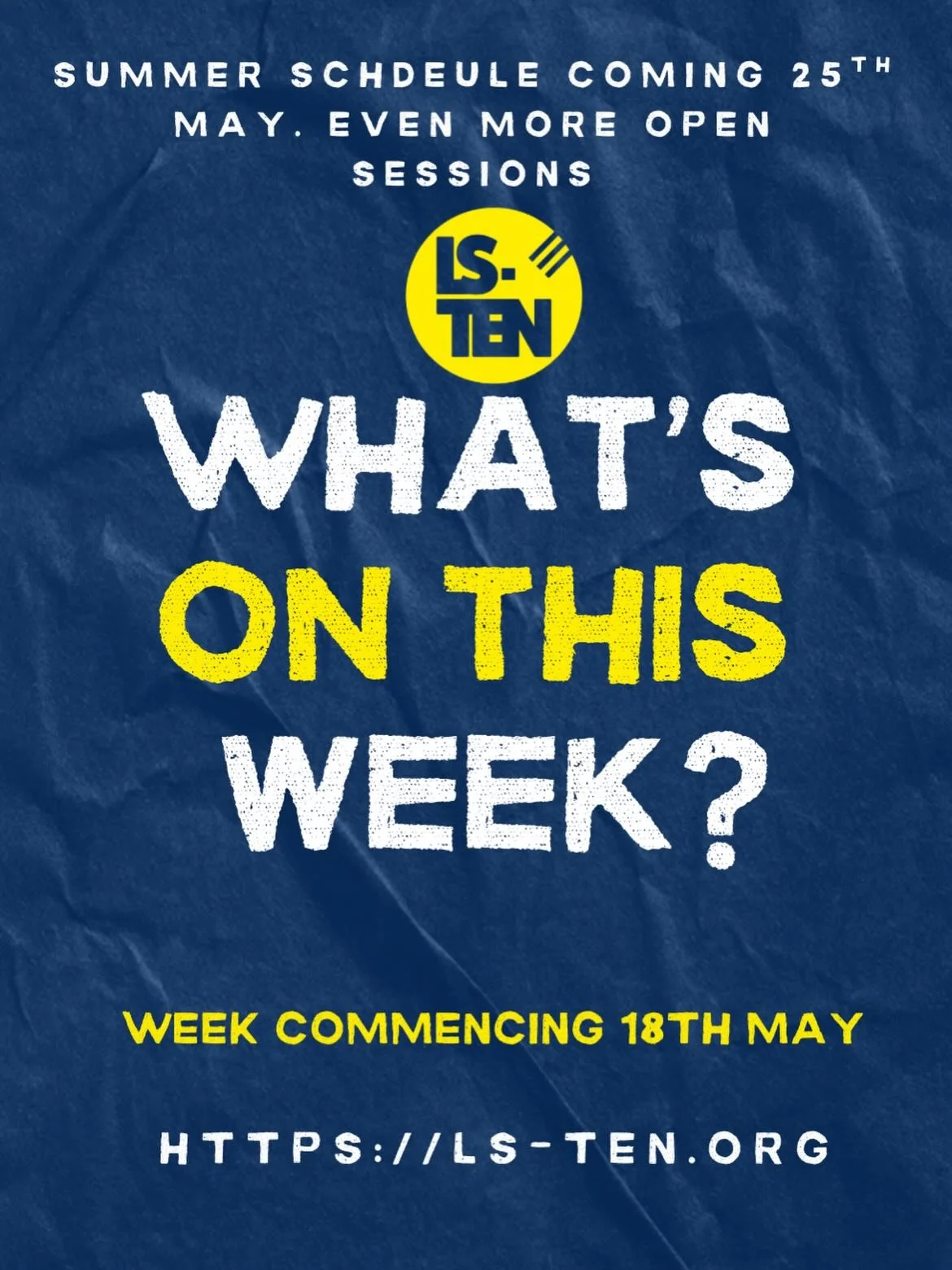 What&rsquo;s On this week?✨

Our Summer schedule starts from 25th May, more open sessions throughout Summer!🌞

#leeds #leedslife #lsten #skate