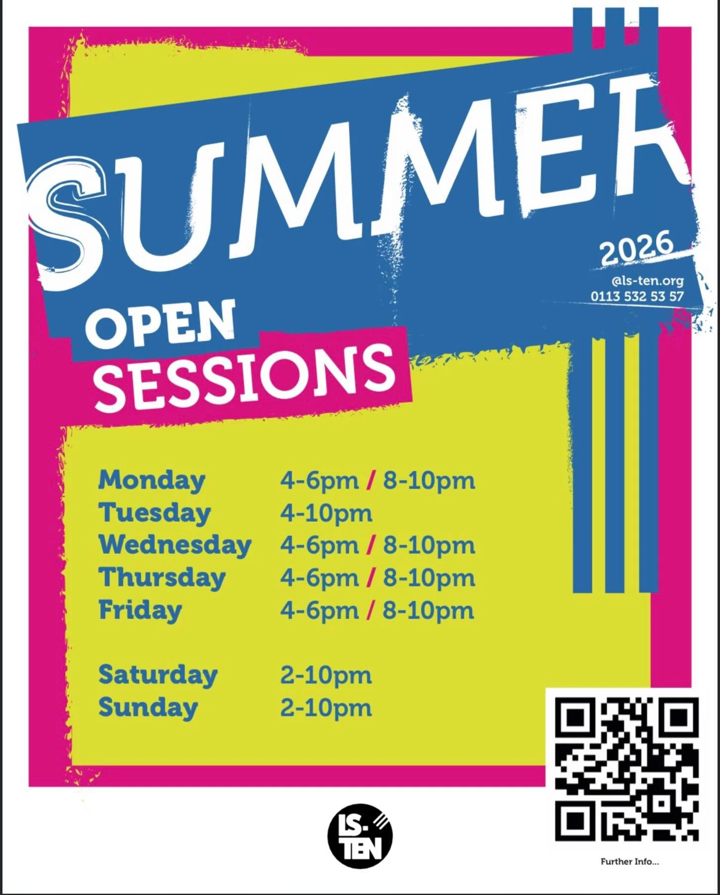 SUMMER Open Sessions

🌞From this week we&rsquo;re moving to our Summer timetable🌞

More open sessions for everyone! Come down and enjoy a skate in sun at any point through the week. 

We&rsquo;ll also be open tomorrow for the bank holiday 10am-10pm