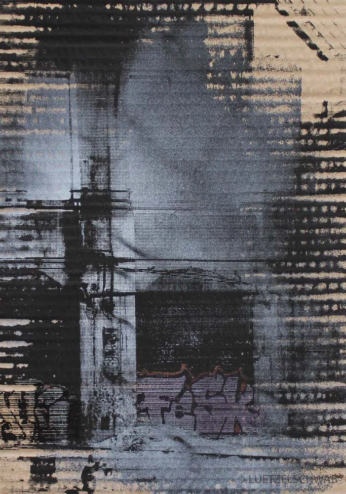 "fesk" Screenprint and spray on cardboard 40x30cm