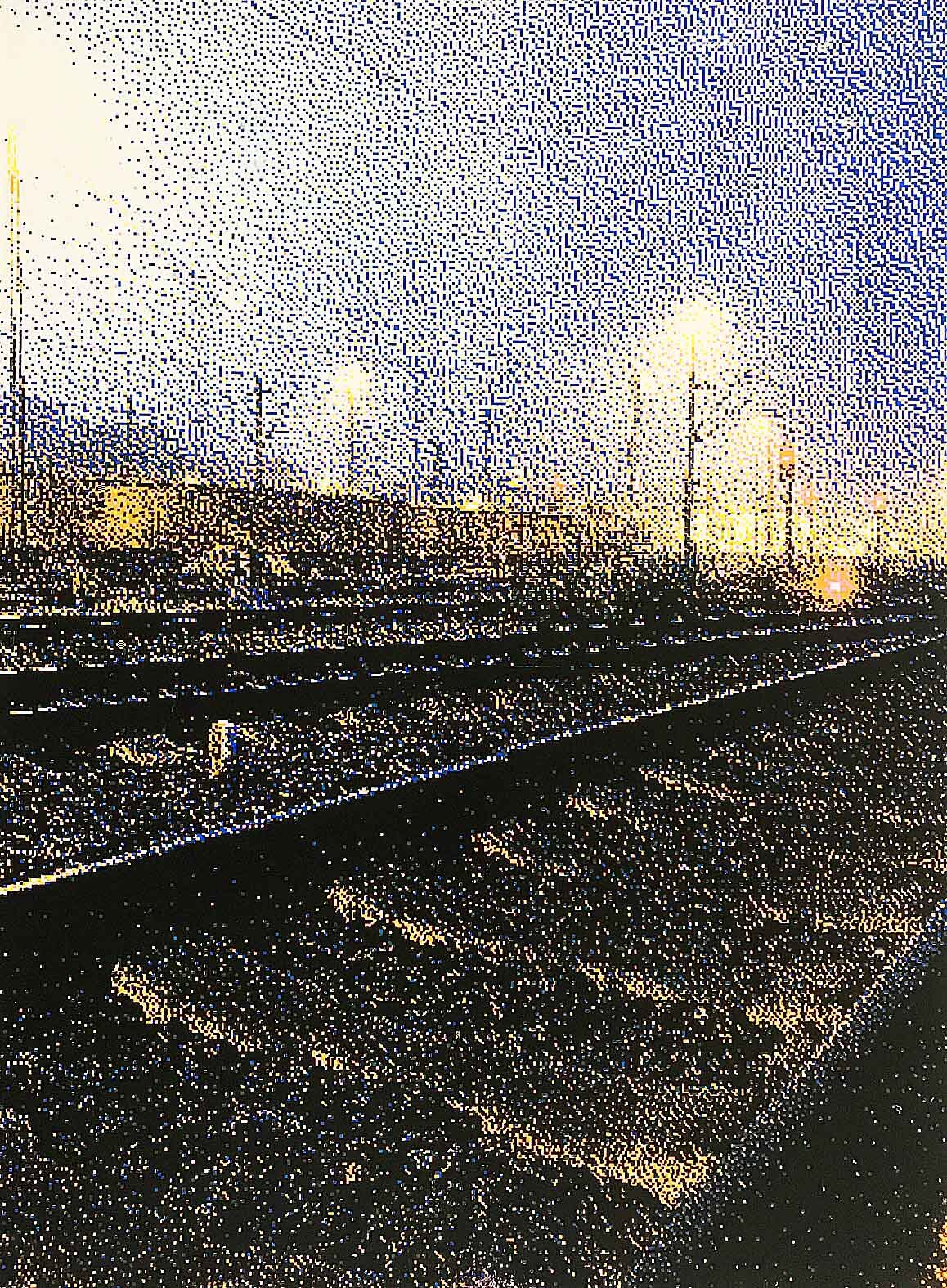 "Yard Weil am Rhein" 4 color handpulled screenprint on wood 80x60cm