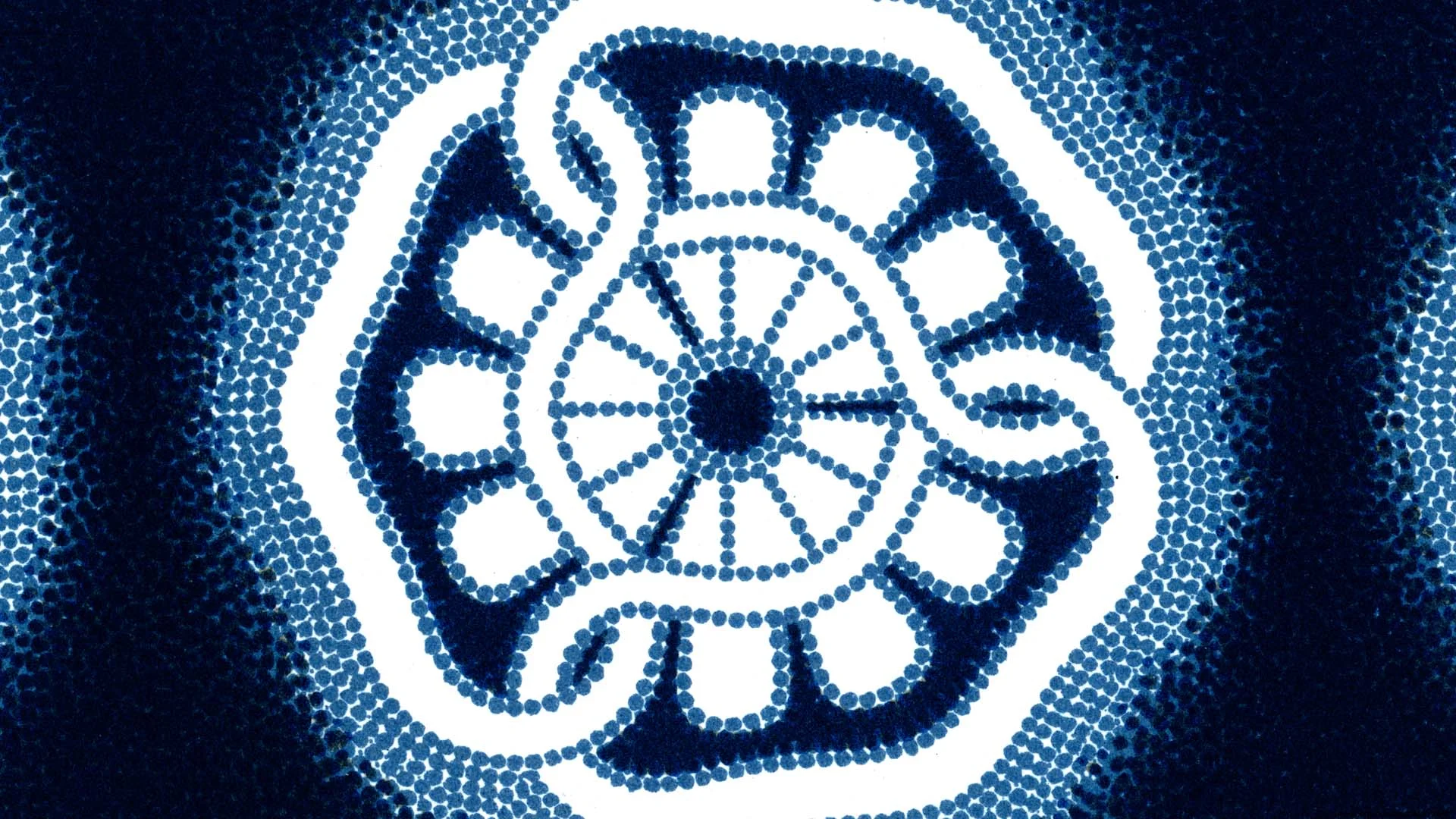 Blue Circular Ornament