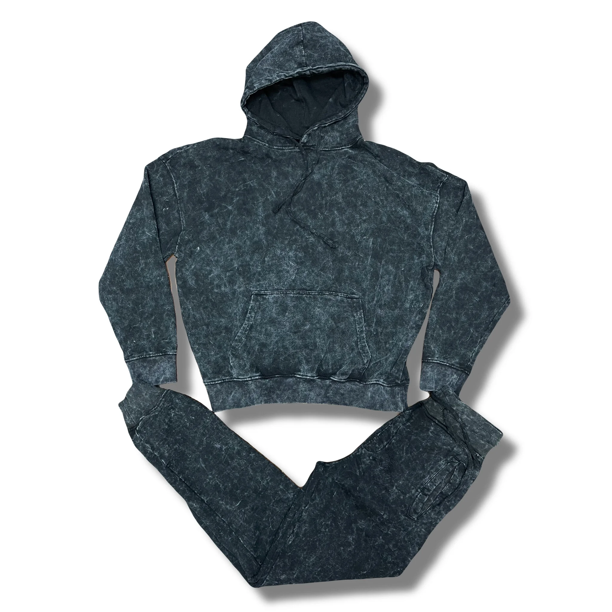 Acid Wash Pullover Jogger set