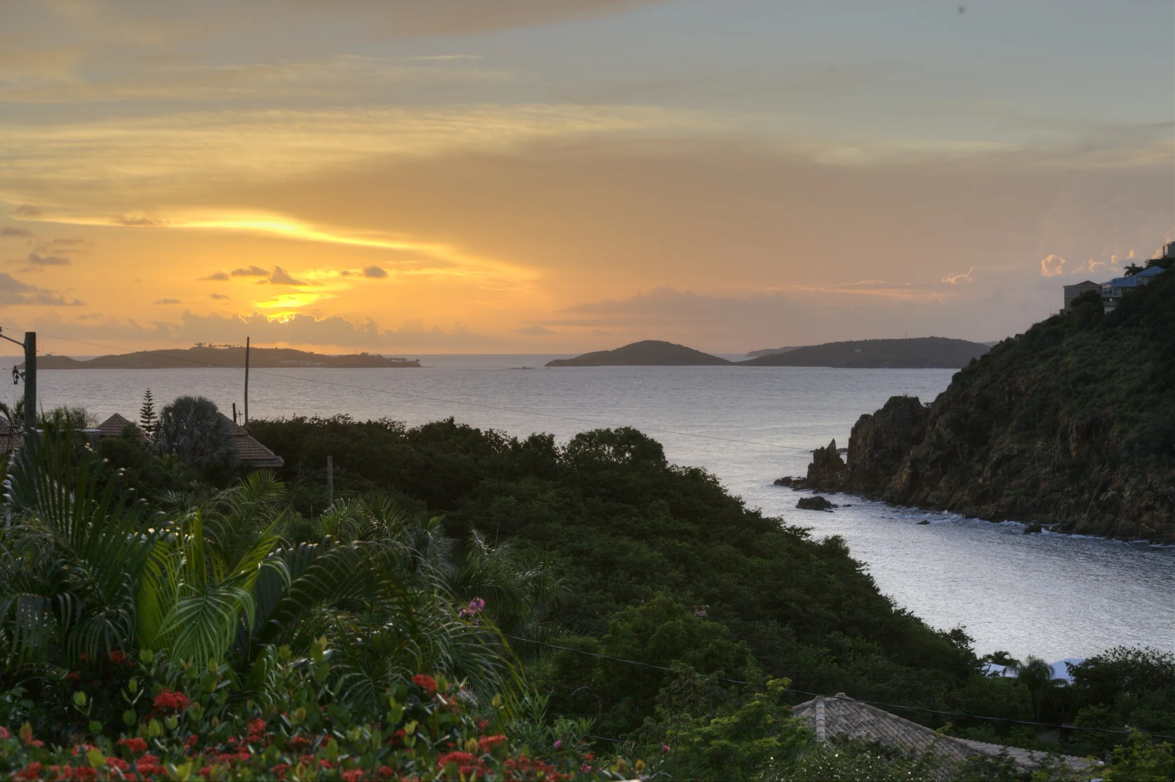 Sunset over the Virgin Islands from the Pool