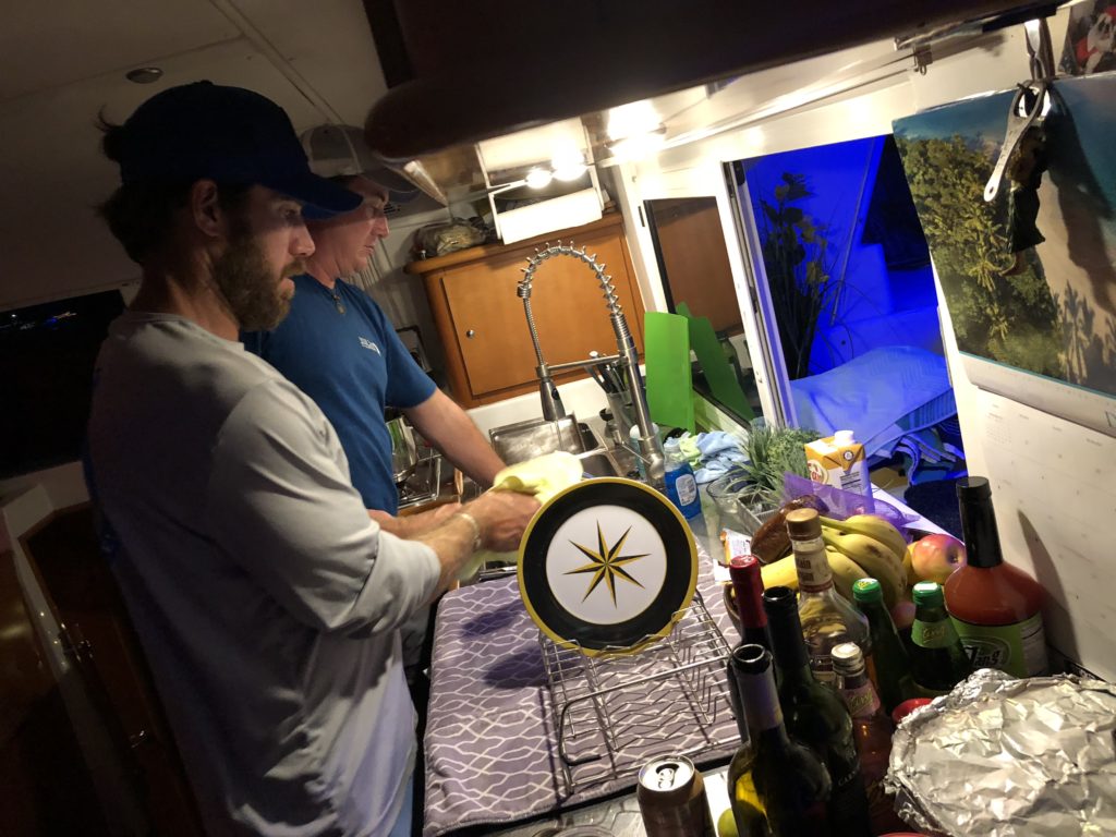 Jim & Pete do the dishes