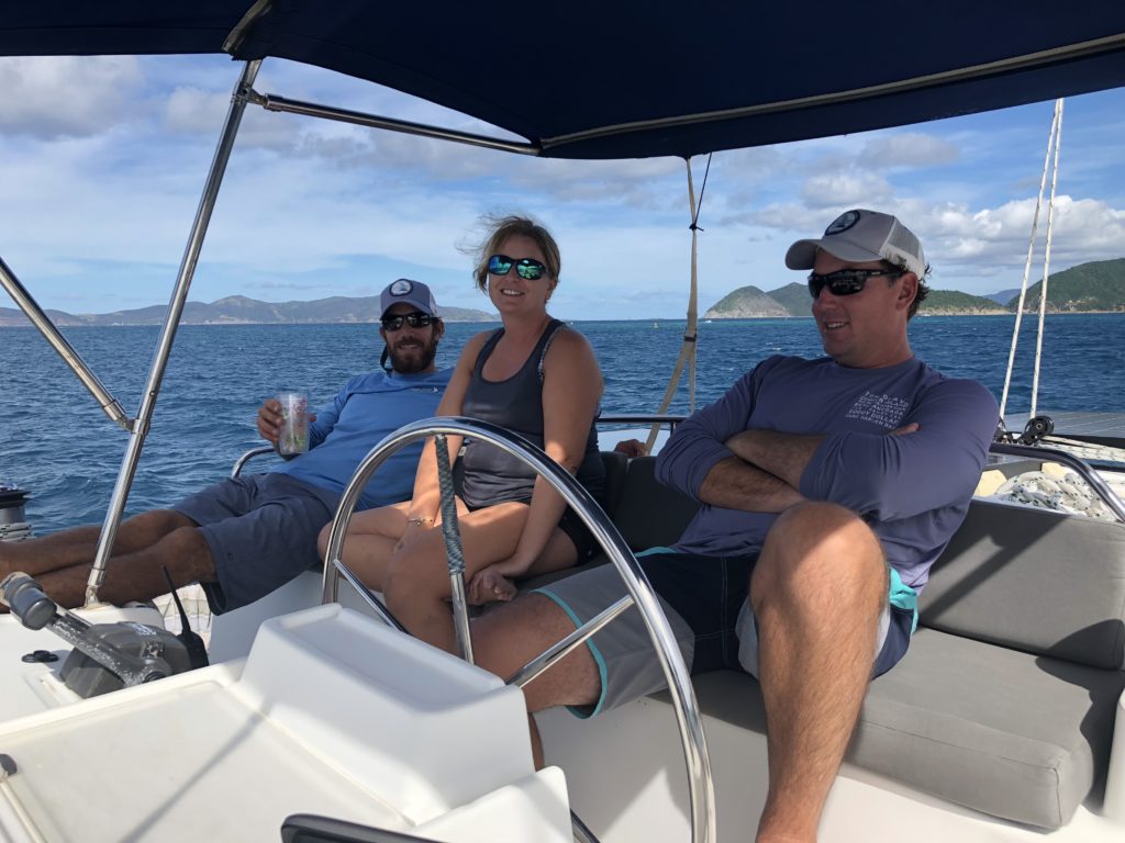 Jim Lee, Megan Kenobbie, and Pete Mottl on S/V Soulshine