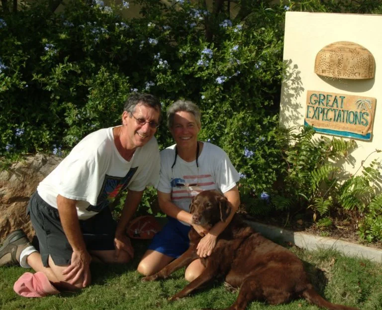 Chuck Atkins, Kristin Demong, and Woofer