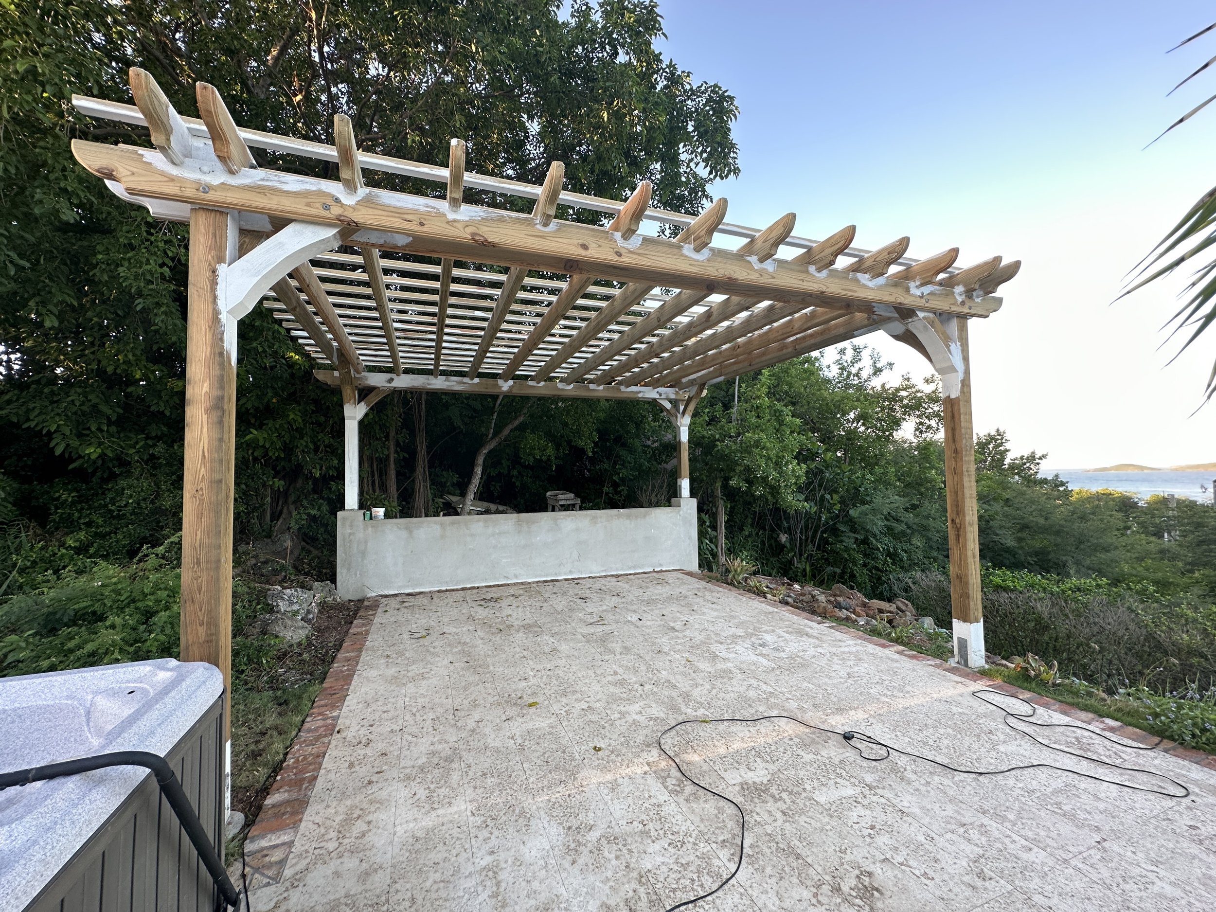 the almost finished pergola