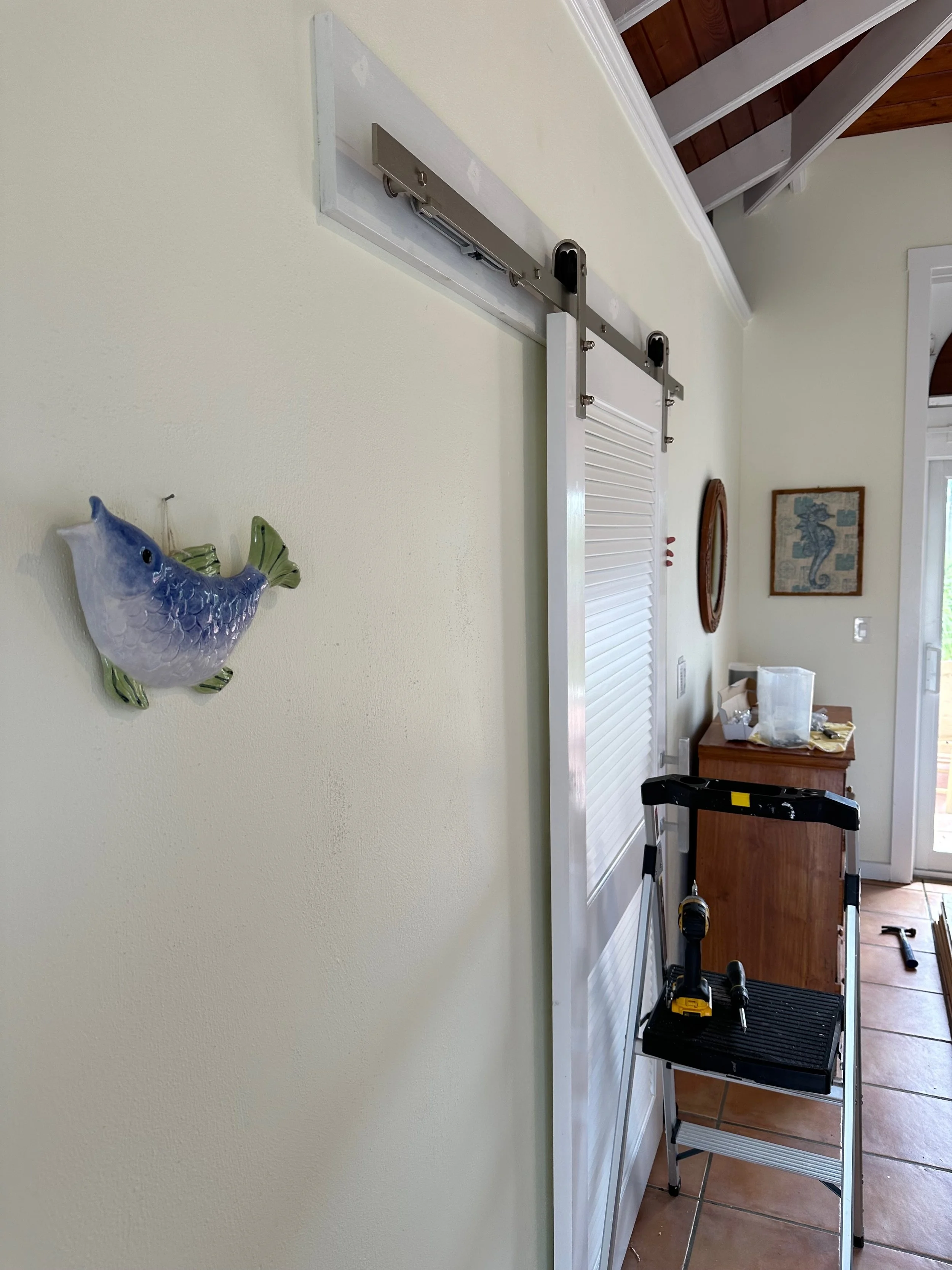 Barn-Dooring the bathrooms