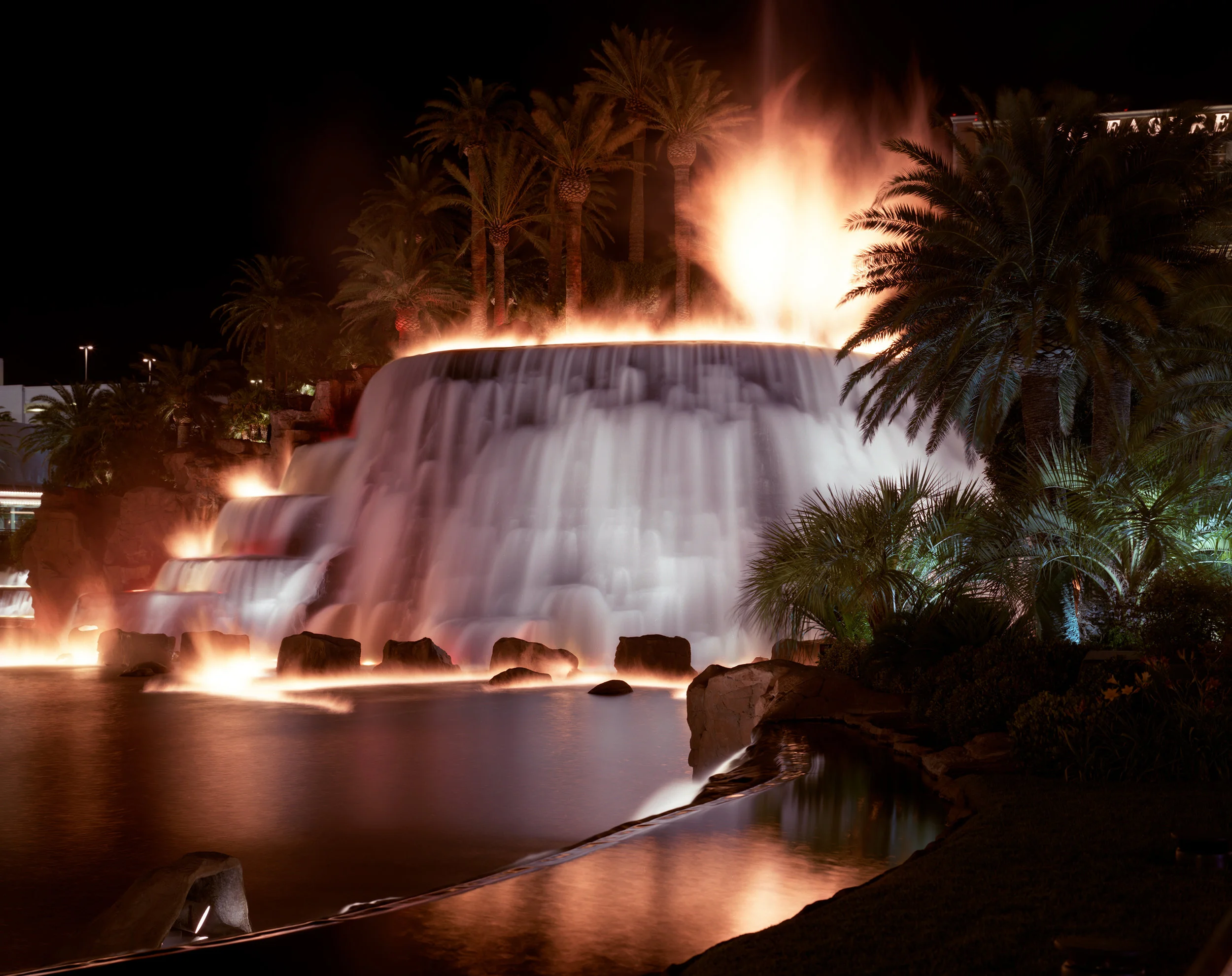 Artificial volcano erupting at the Mirage Hotel, Las Vegas, Nevada, 1995