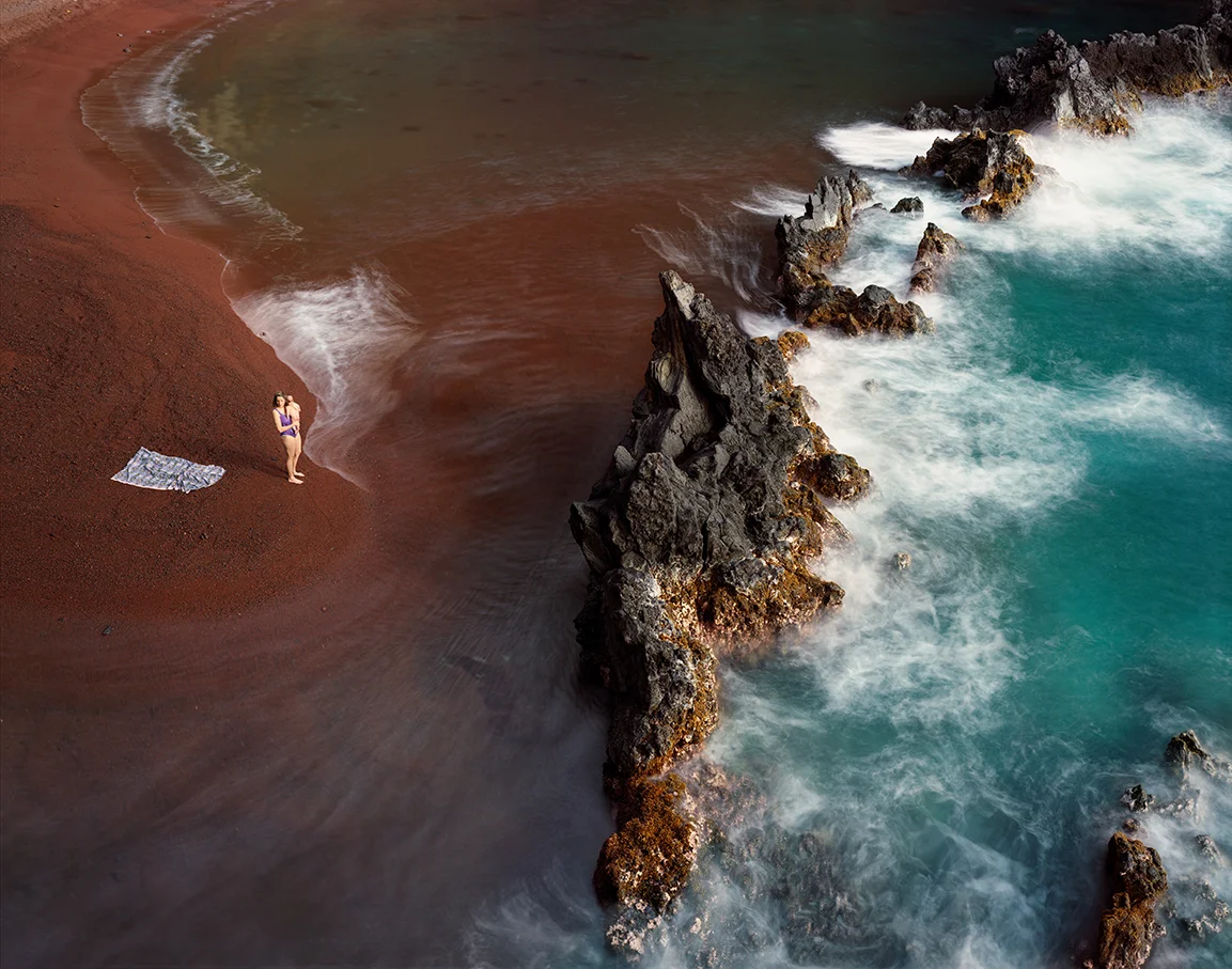 Kaihalulu (Red sand) Beach, Kauiki, Maui, 1996