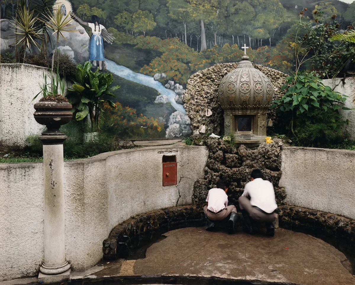 Mural depicting the 1635 discovery of a statue of La Negrita, Coata Rica’s patron saint, Basilica de Nuestra Senora de Los Angeles, Cartago, Coata Rica, 1992