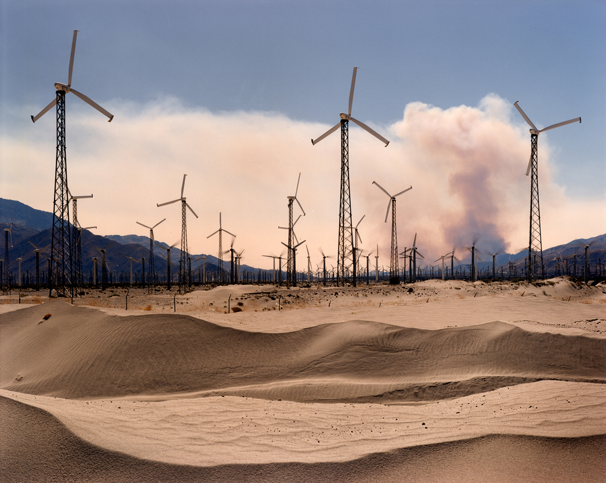  Windmills and brushfire, Coachella Valley, California, 1995 