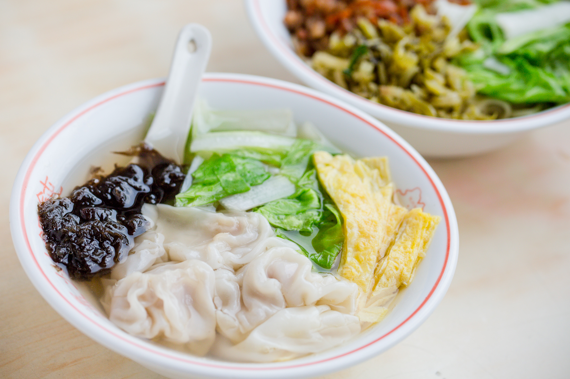 Combo B: Wonton Soup + Noodles with Pork, Potatoes, &amp; Carrots