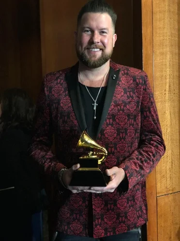 Williams accepts the GRAMMY Award this past February in New York City; photo courtesy of Merge PR