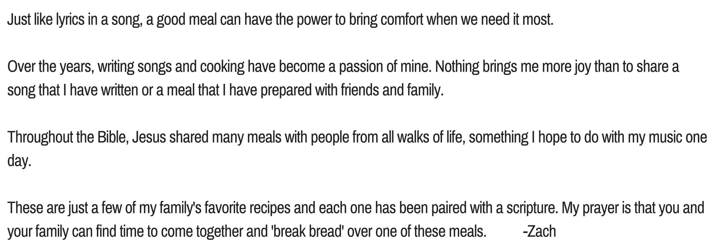 Just like lyrics in a song, a good meal can have the power to bring comfort when we need it most. Over the years, writing songs and cooking have become a passion of mine. Nothing brings me more joy than to share .png