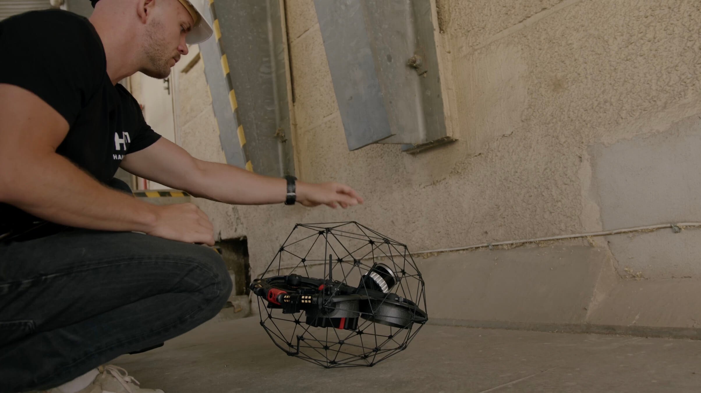 LiDAR-Punktwolke einer Indoor-Anlage auf dem Steuertablet