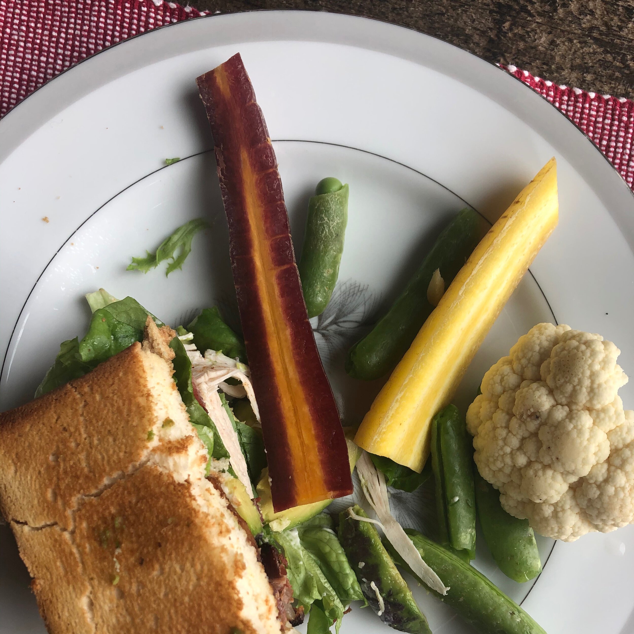 Sandwich & Raw Veggies