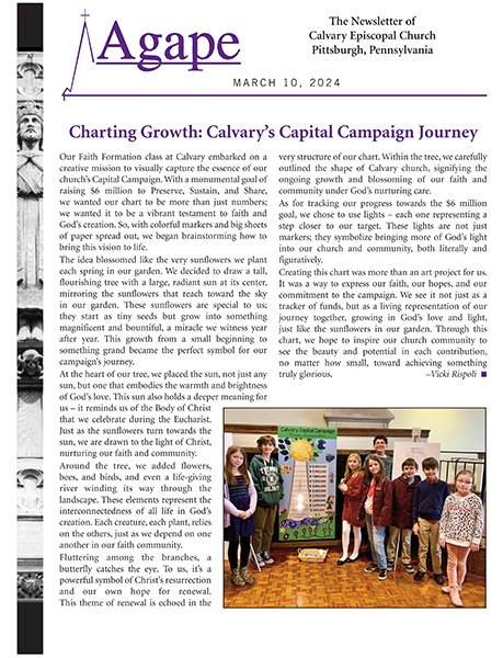 Agape (Newsletter) — Calvary Episcopal Church