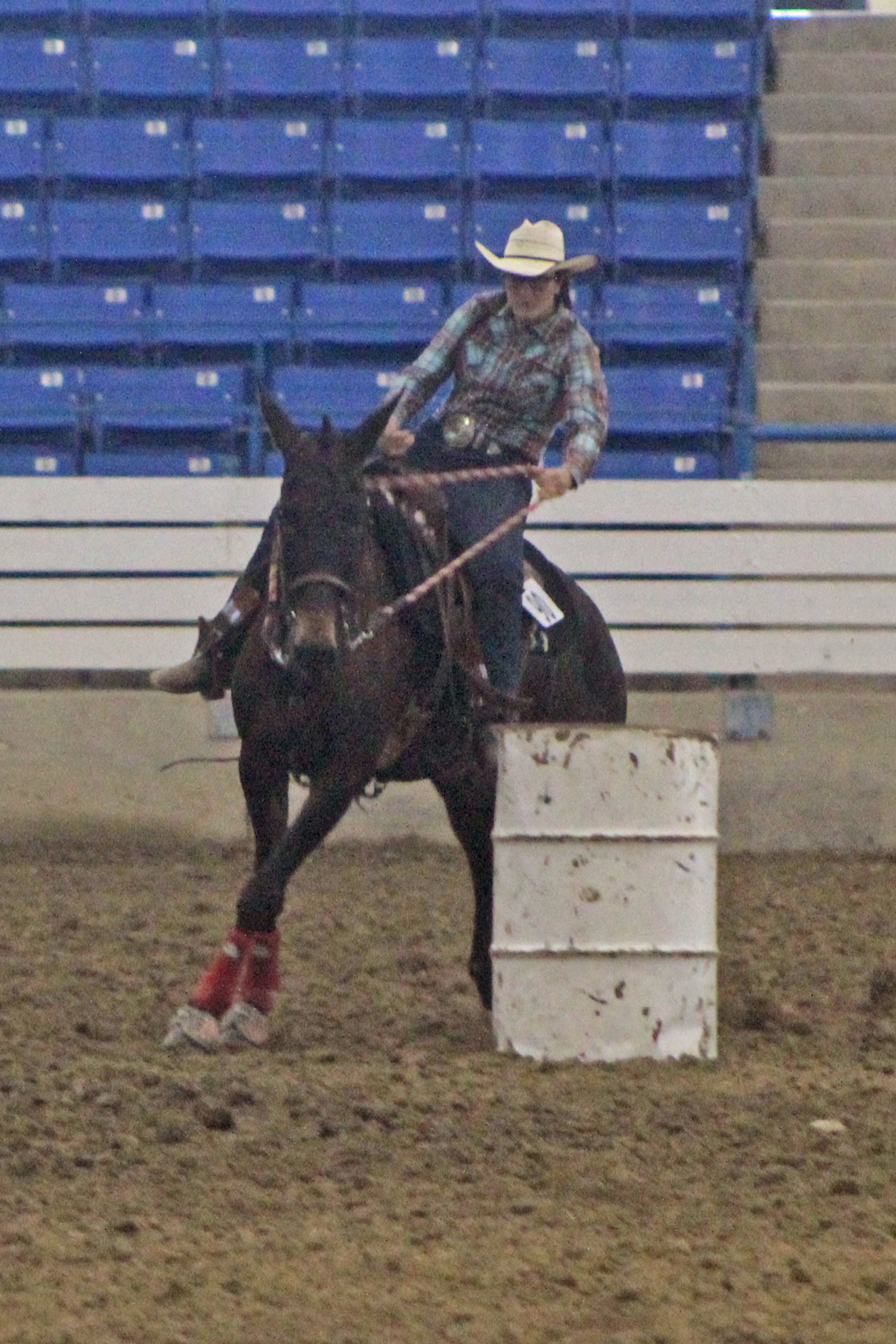 Brianna Basham and BB won the NASMA National Champion Open Mule Barrels class