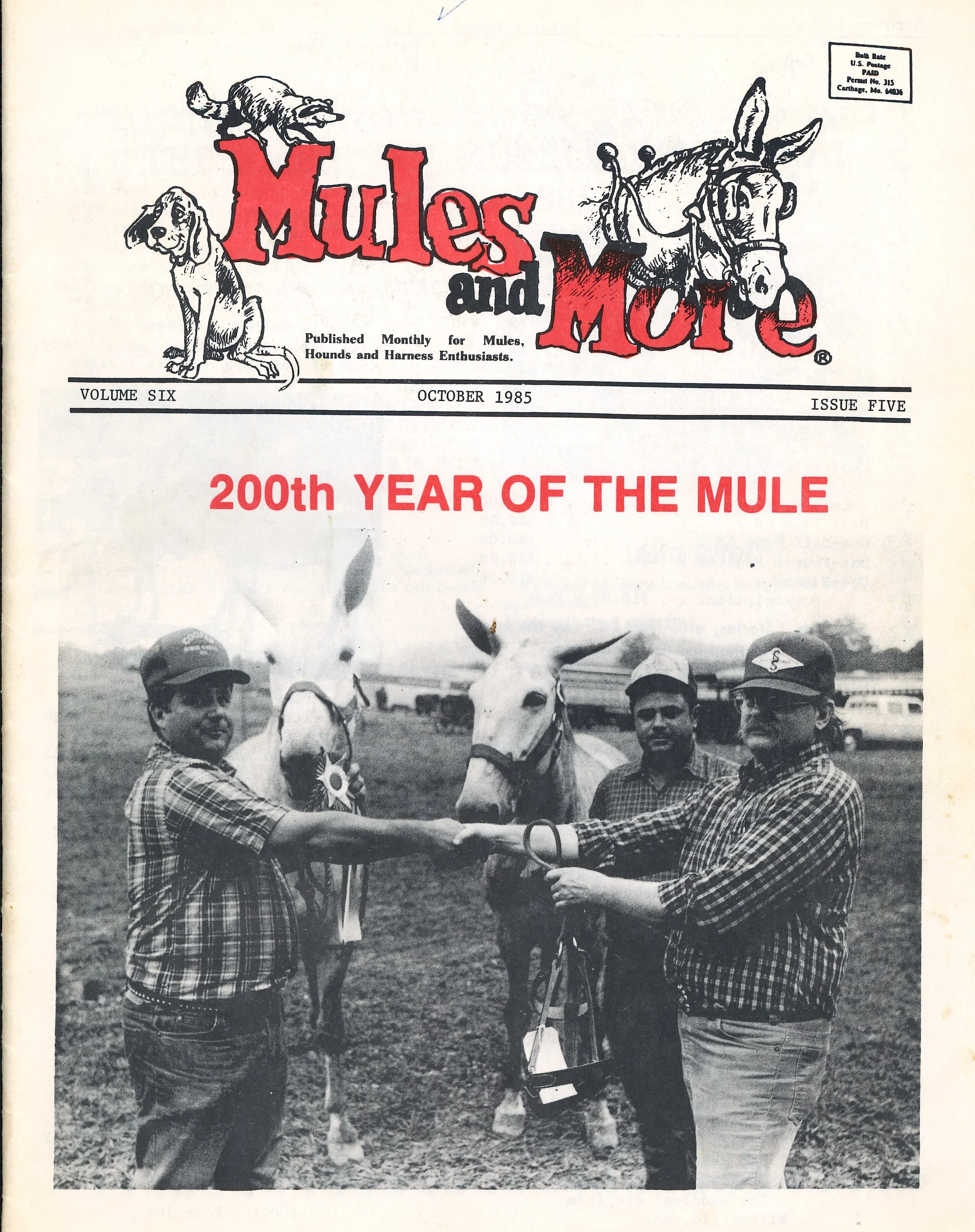A Chronicle of the Congressional Quest to name October 26, 1985, 'Mule Appreciation Day'
