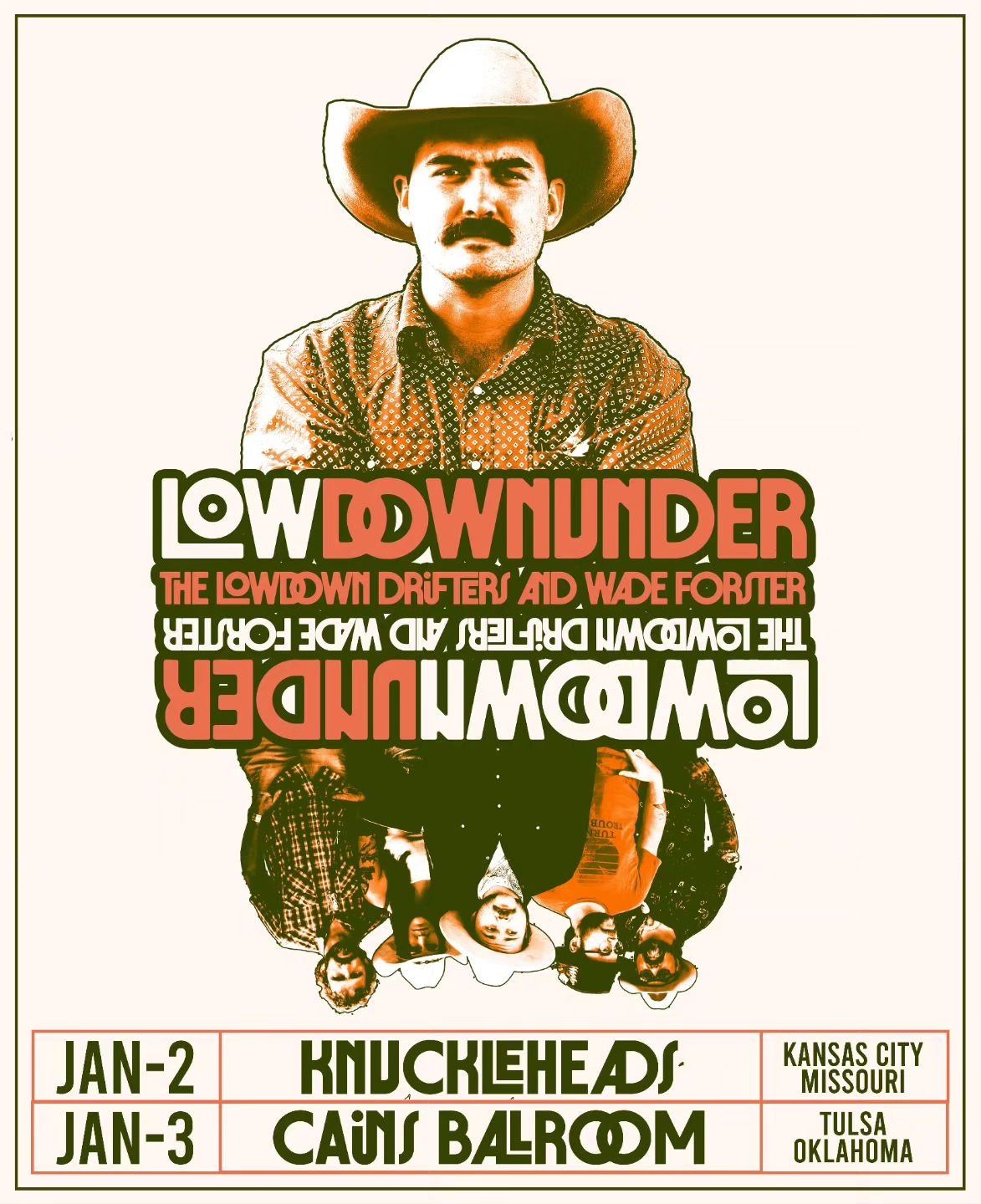 Very excited for @wadeforstermusic and @thelowdowndrifters to hit the road together this January! Don't miss seeing these two at @knuckleheadskc in Kansas City and @cainsballroom in Tulsa and lookout for more shows near you coming soon!