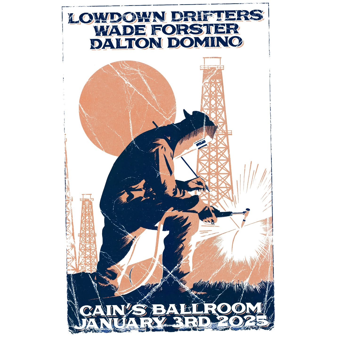 Tonight's poster for @thelowdowndrifters, @wadeforstermusic and @daltondomino at @cainsballroom available from exclusively from @rustyclyne and @tm1_tm1_tm1 at the merch booth!