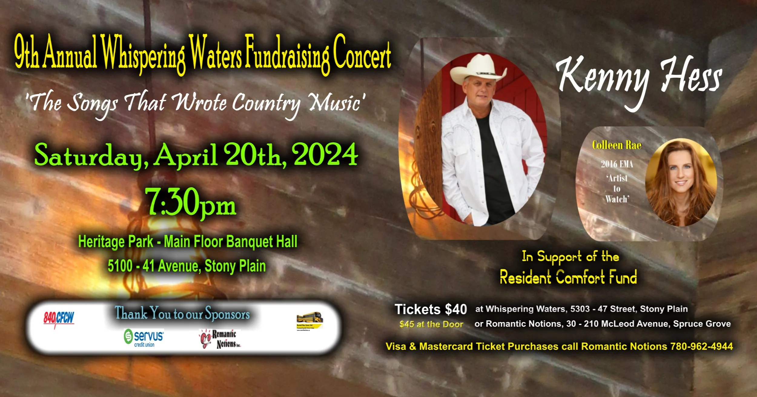 9th Annual Whispering Waters Fundraiser Concert