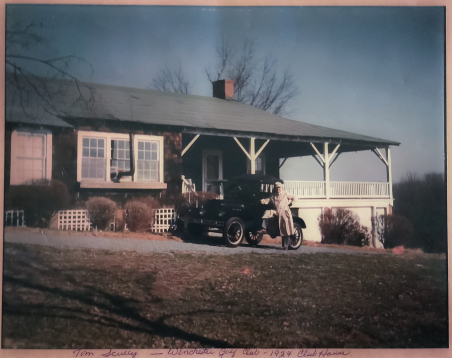 John Scully pictured in front of the original clubhouse at Winchester Country Club in 1924.
