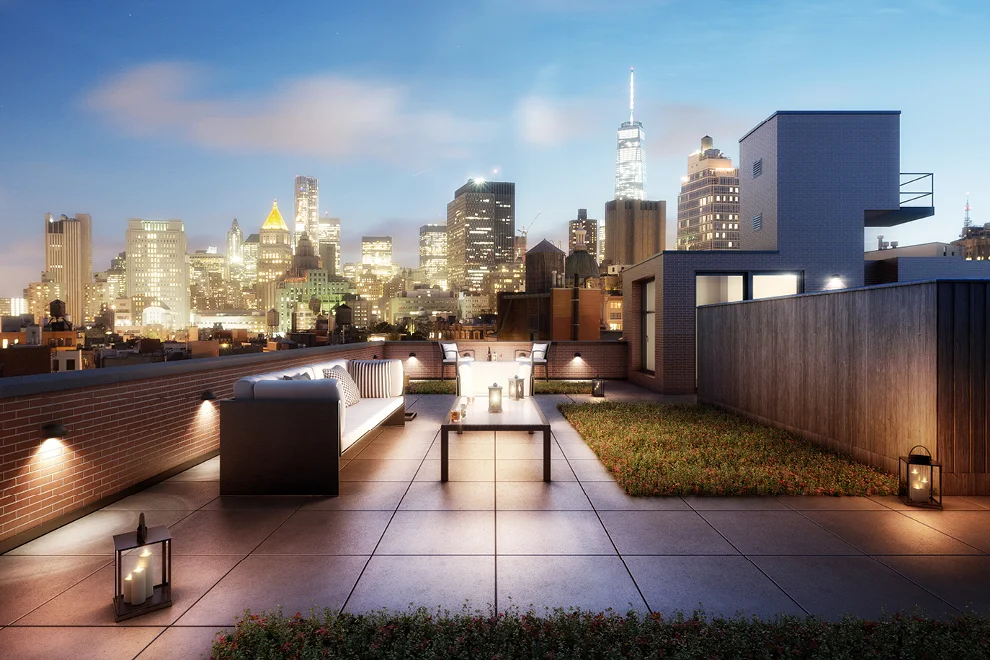 199 Mott Street | New York City SOLD! $5,500,000 Be in the epicenter of downtown culture and experience life like a true New York maven in this full floor three bedroom, three bath Nolita home. 199 Mott is one of only 11 condos in this newly constructed LEED Silver Designated boutique doorman building. Elegant, sophisticated and timeless, 199 Mott blends romantic historical references with the most state of the art systems, appliances and amenities. The home boasts an interior square footage of 2,907 square feet with an additional 1450 square feet of private outdoor space. Step out of the key-in elevator into a proper entry foyer that leads to your floor-through living and dining space, a titanic entertainer's paradise with both eastern and western exposure. Dividing dining and living is a chef's dream kitchen, complete with SieMatic cabinetry, Imperial Danby marble countertops, backsplash and state-of-the-art appliances including a Bertazzoni six burner, dual oven range; Liebherr refrigerator; a dishwasher, full-height wine cooler and speed oven all by Miele and fixtures by LeFroy Brooks. Two guest bedrooms, one with an ensuite bathroom perfectly compliment the master suite opens to the private terrace and features a massive walk-in customized by California Closets. This home includes custom stained white oak floors, 10 inch base moldings, custom European oak doors and Daikin central air systems.Steps to mass transit (6, N, R) and in the center of one of Manhattan's choice neighborhoods; 199 Mott is a 24 hour doorman building with concierge service and a landscaped rooftop terrace where you can soak up the sun and enjoy the panoramic views of lower Manhattan.
