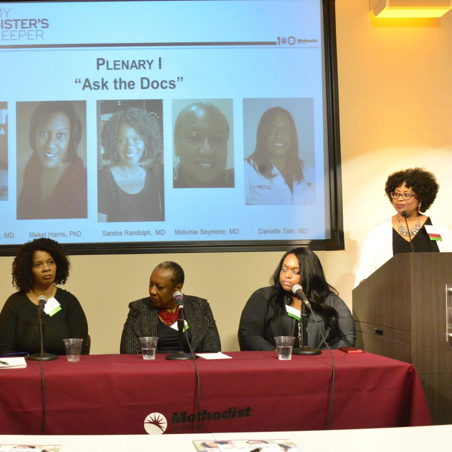 Physicians at the “Ask the Docs” panel moderated by Shantelle Leatherwood, CEO of Christ Community Health Services.