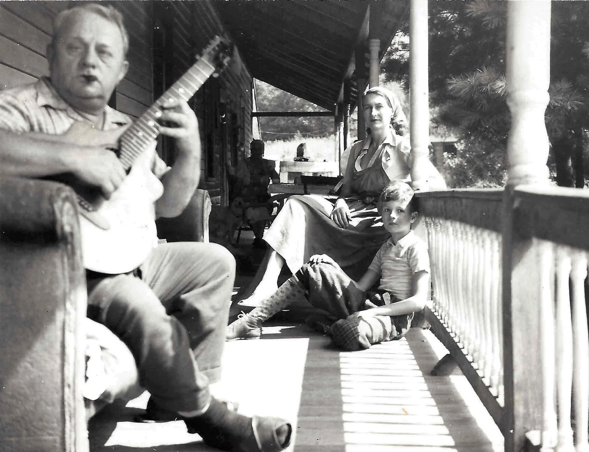 Andrei Salama, with Virginia and her son Nevett Bartow (also a composer). In the shadows you can see Andrei's wife Nina.