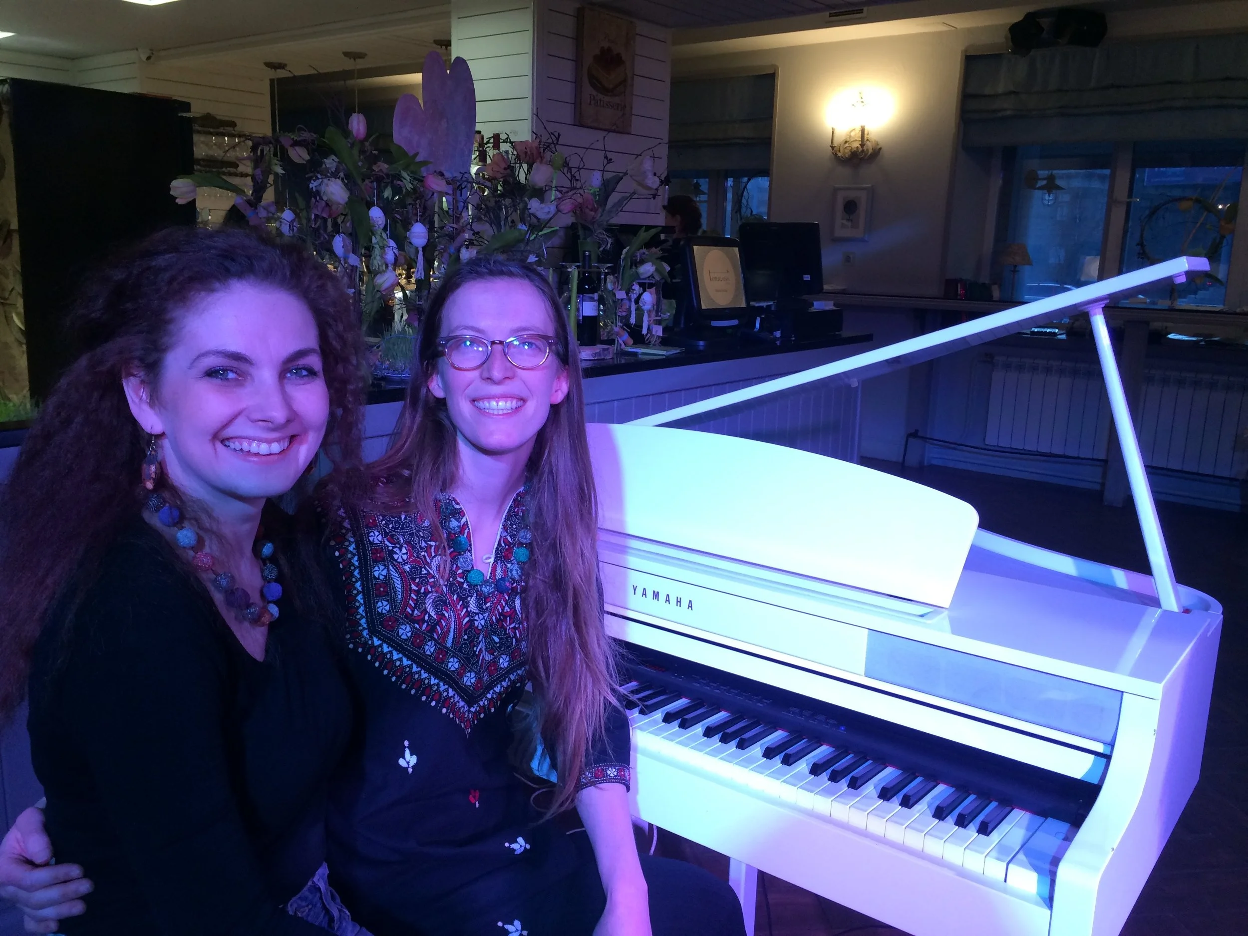 Anna Akimova and me at our performance at La Terrasa in Arkhangelsk. 2017